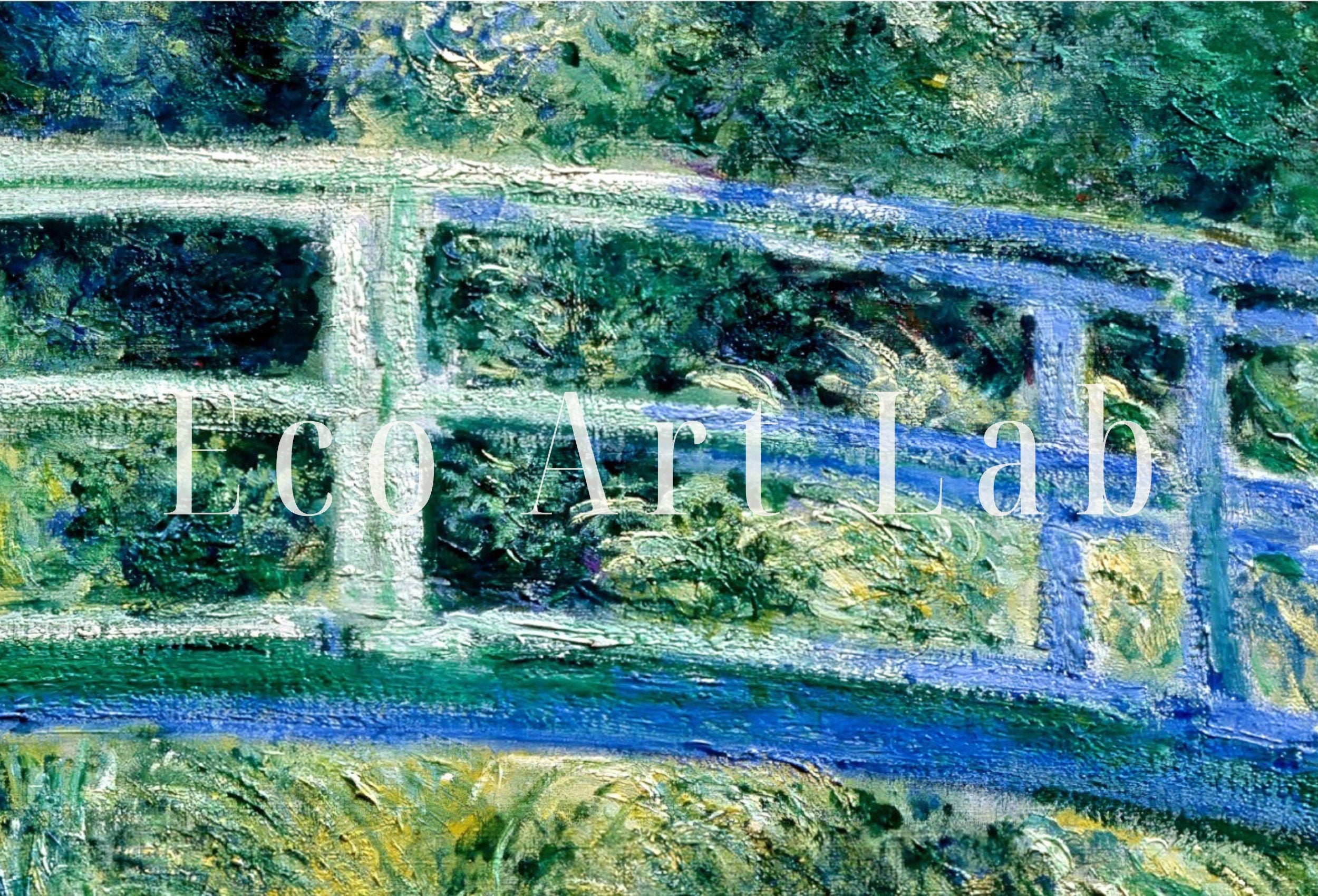 Water Lilies & Bridge Famous Claude Monet Painting. Instant Download Vintage Decor. Monet Botanical Print Printable Wall Art. Vintage Decor