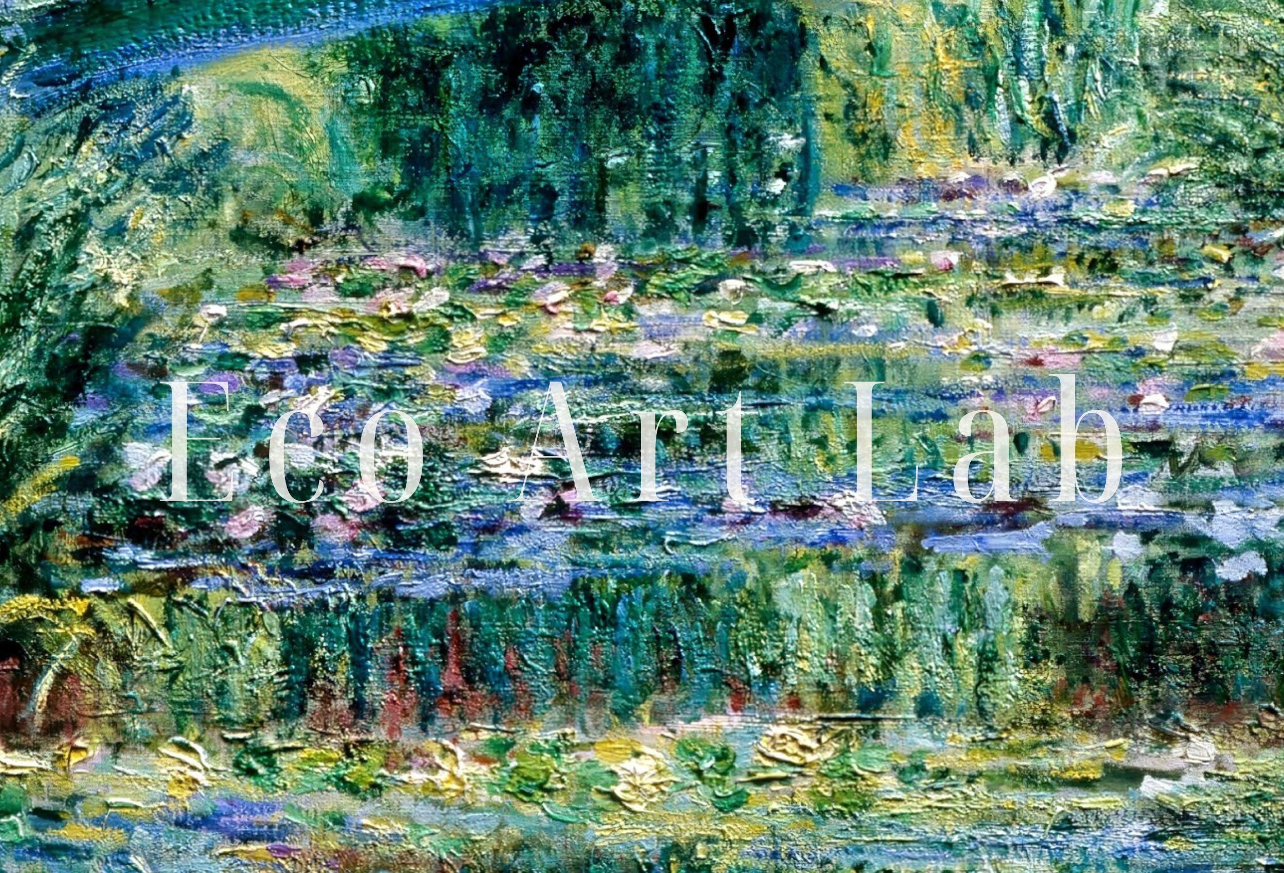 Water Lilies & Bridge Famous Claude Monet Painting. Instant Download Vintage Decor. Monet Botanical Print Printable Wall Art. Vintage Decor