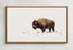 Samsung Frame TV Art 4K Bison Standing in Snow Landscape Digital Painting. Instant Download Buffalo Art for the Samsung Frame TV. Art for TV