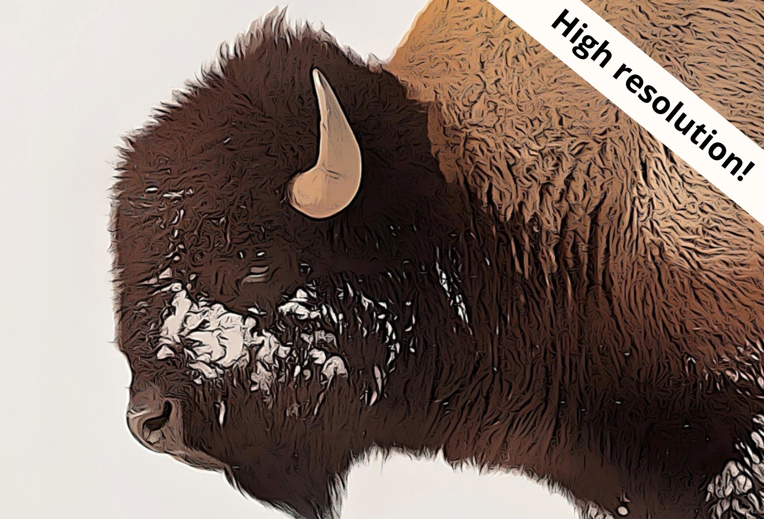 Samsung Frame TV Art 4K Bison Standing in Snow Landscape Digital Painting. Instant Download Buffalo Art for the Samsung Frame TV. Art for TV