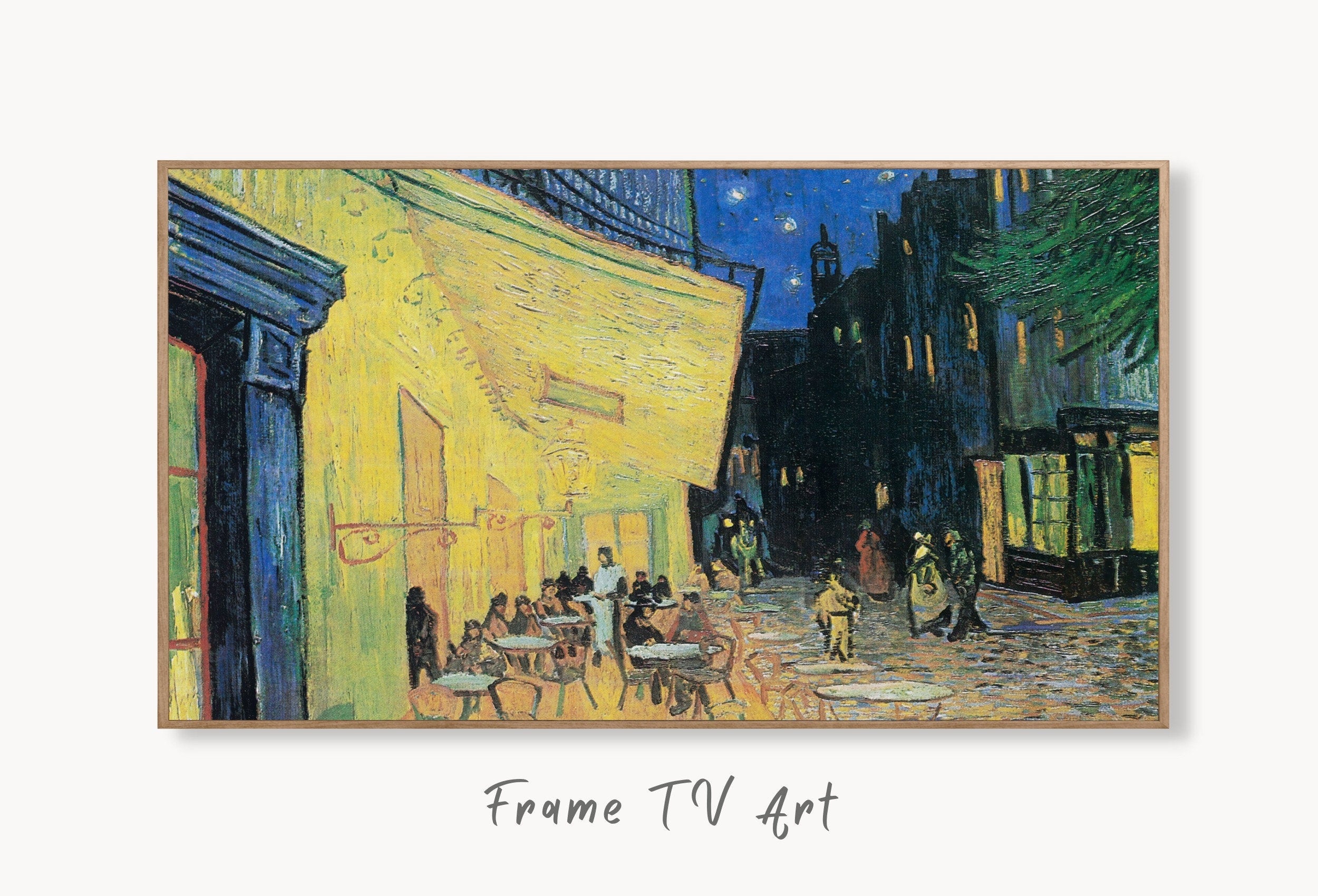 Samsung Frame TV Art 4K Café Terrace Famous Painting by Vincent van Gogh. Instant Download van Gogh Art for the Frame TV. Vintage Wall Art
