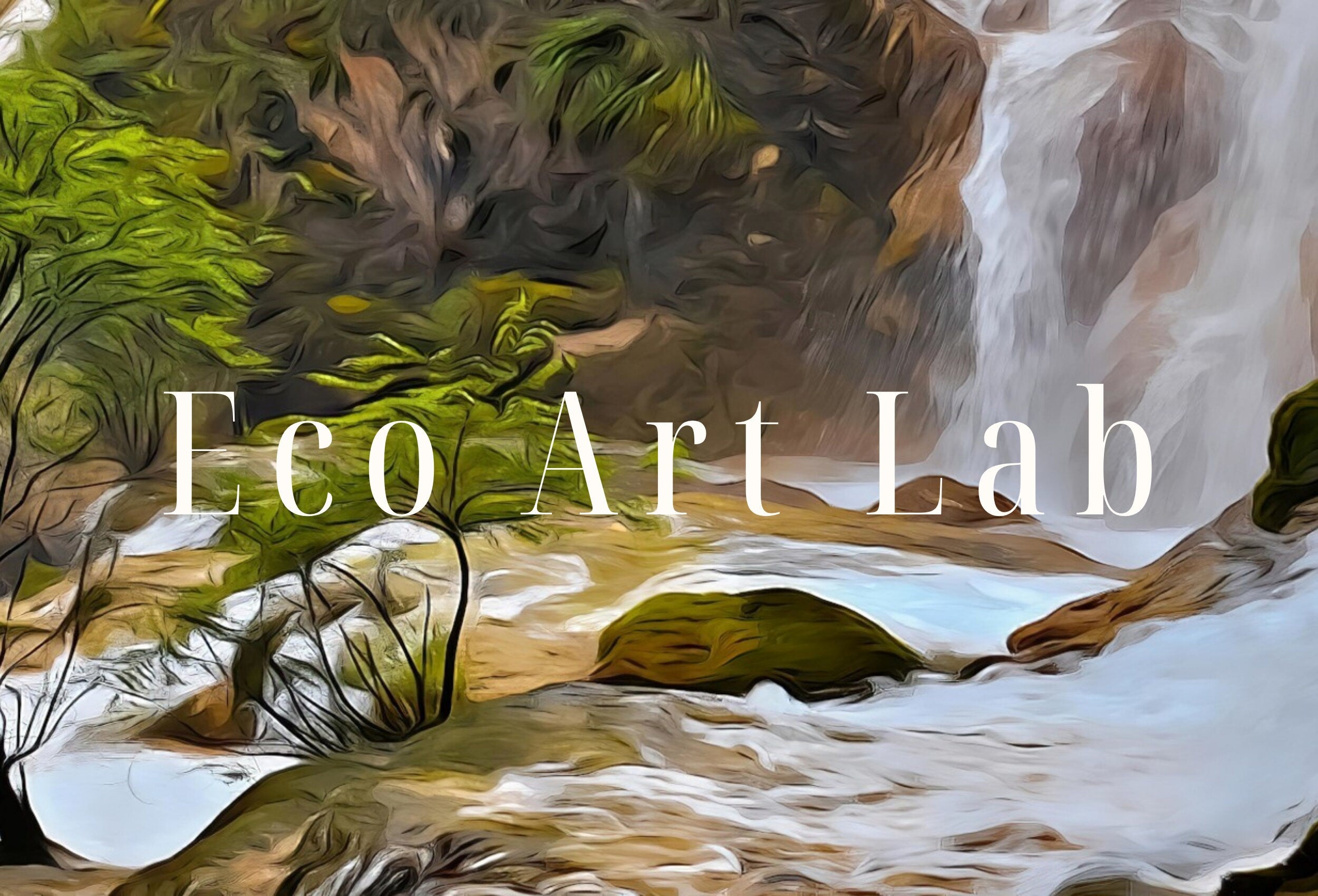 Samsung Frame TV Art 4K Row of Waterfalls in Forest Digital Painting. Instant Download Art for TV. Colorful Frame TV Art. Nature Wall Art