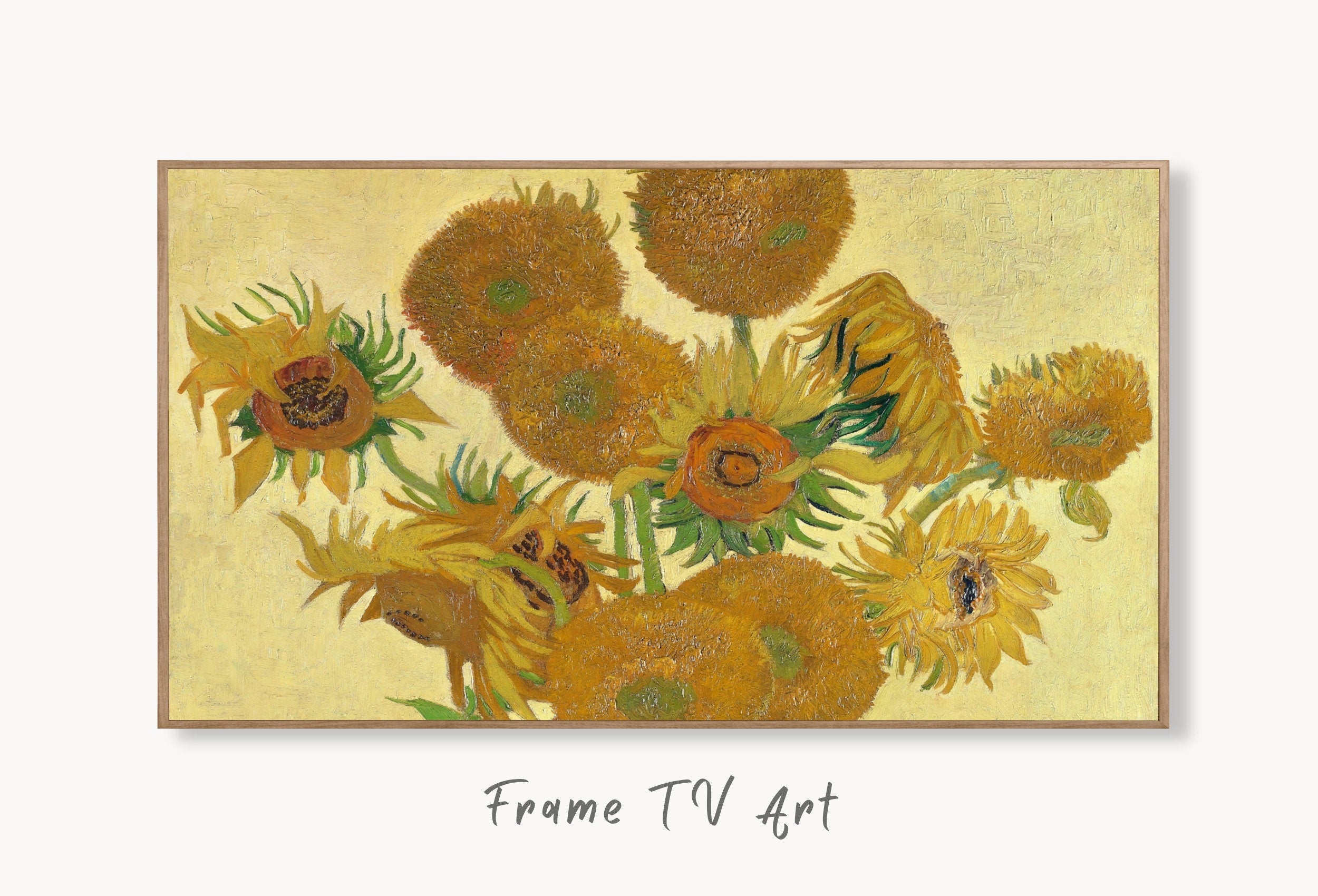 Samsung Frame TV Art 4K Famous Painting Sunflowers by Vincent van Gogh. Instant Download van Gogh Art for the Frame TV. Vintage Wall Art