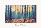 Fog in Autumn Forest Landscape, Samsung Frame TV Art Abstract Painting, Instant Download Nature Art, Art for TV, Colorful Art for Frame TV