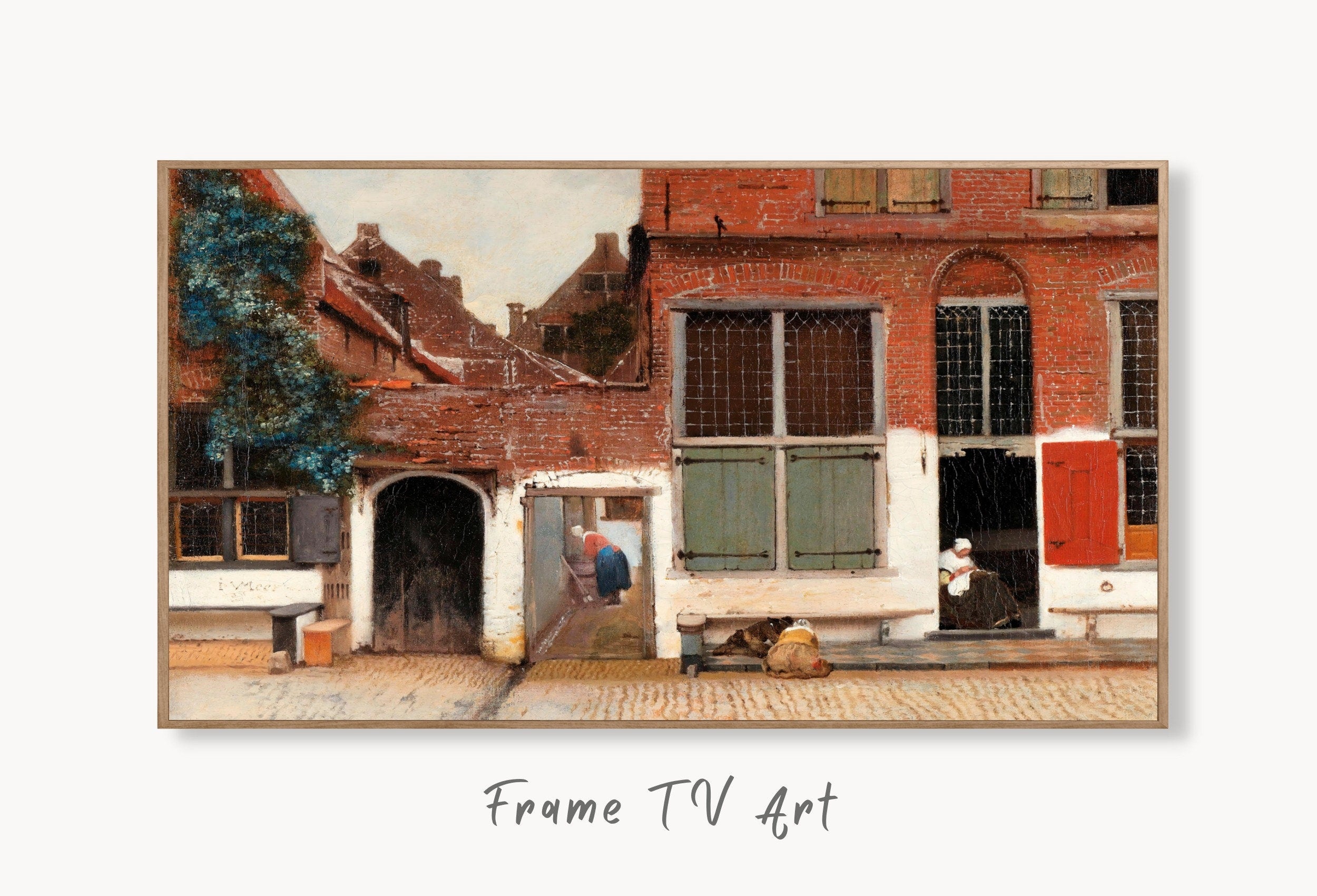 Samsung Frame TV Art 4K The Little Street Famous Vintage Oil Painting. Instant Download Rustic European City Landscape for the Frame TV