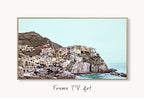 Coastal Town in Italy Frame TV Art. Seaside Italy Painting, City Landscape Frame TV Art. Digital Download, Colorful Art for Frame TV