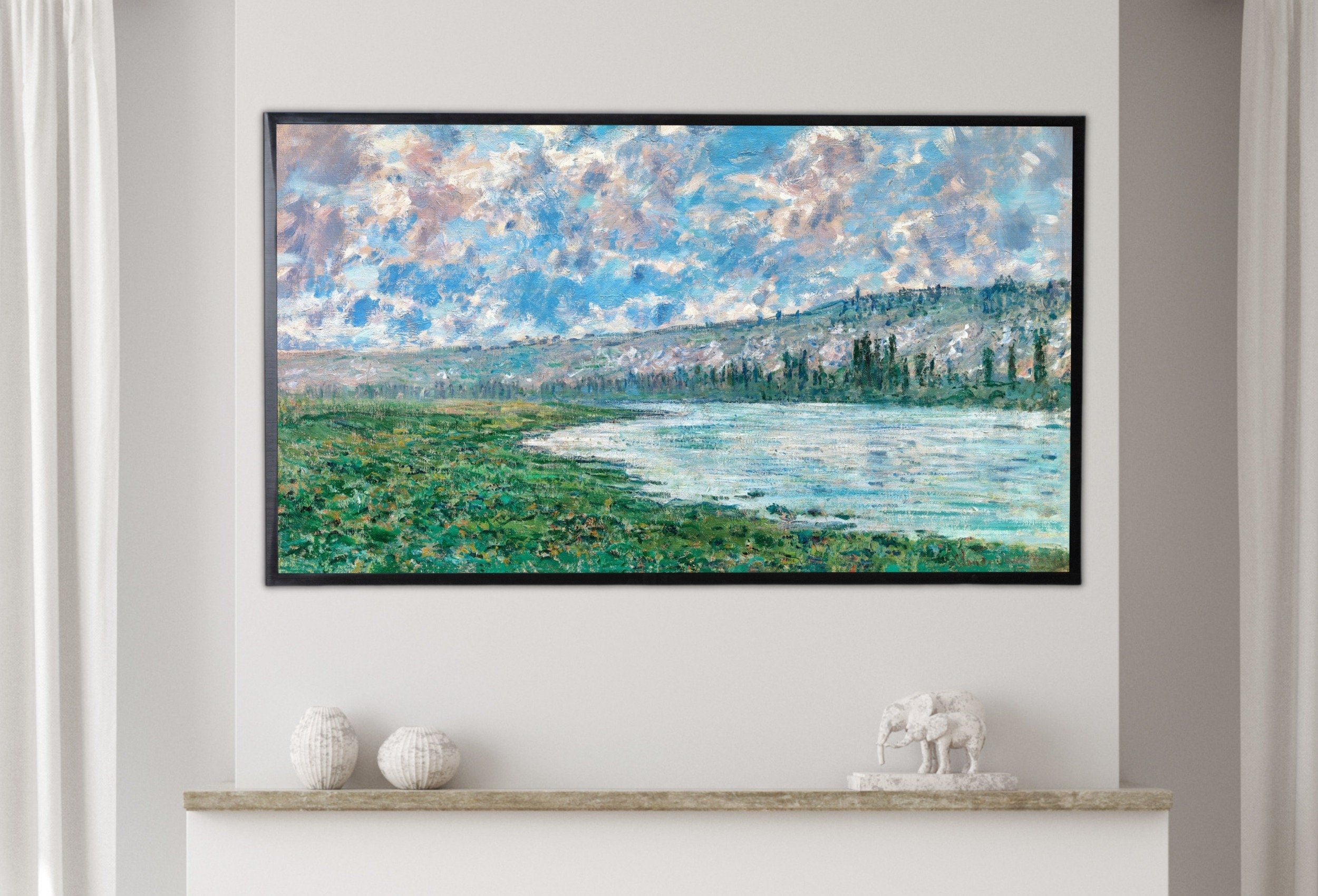 Samsung Frame TV Art 4K & 8K Monet The Seine Famous Painting. Instant Download Vintage Art for the Samsung Frame TV. Claude Monet Art for TV