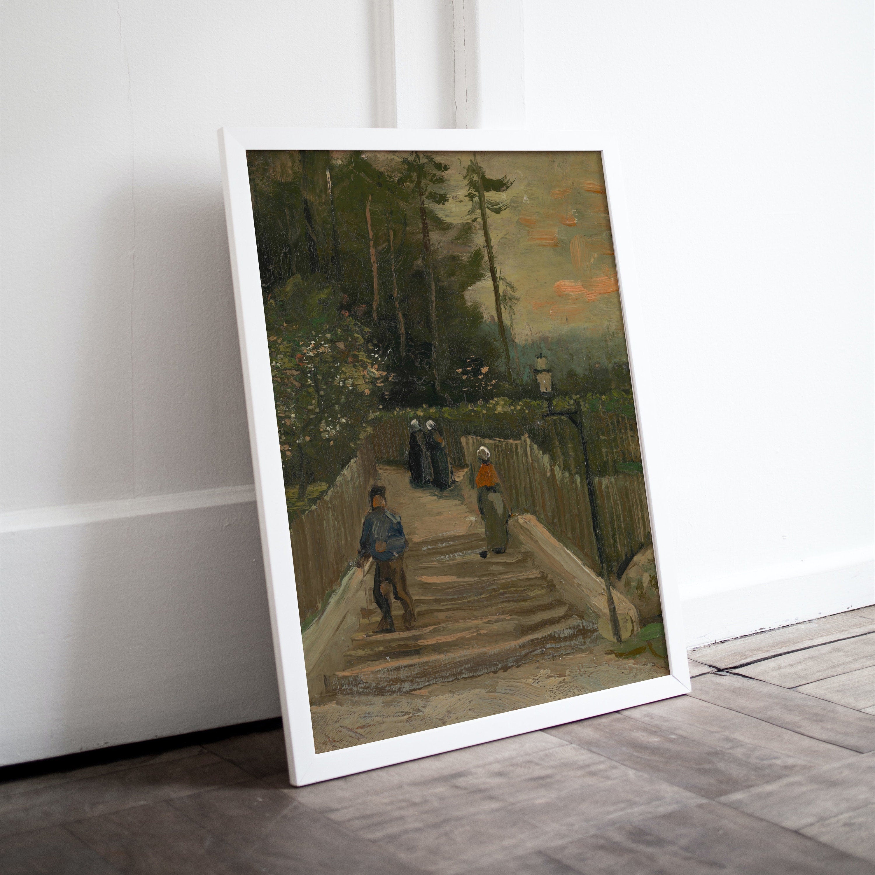 Vintage Country Painting, Rustic van Gogh Paris Print. Antique Oil Painting Country Scene Village Road Print. Vintage Landscape Wall Art – Printable Wall Art Digital Download – Digital Download