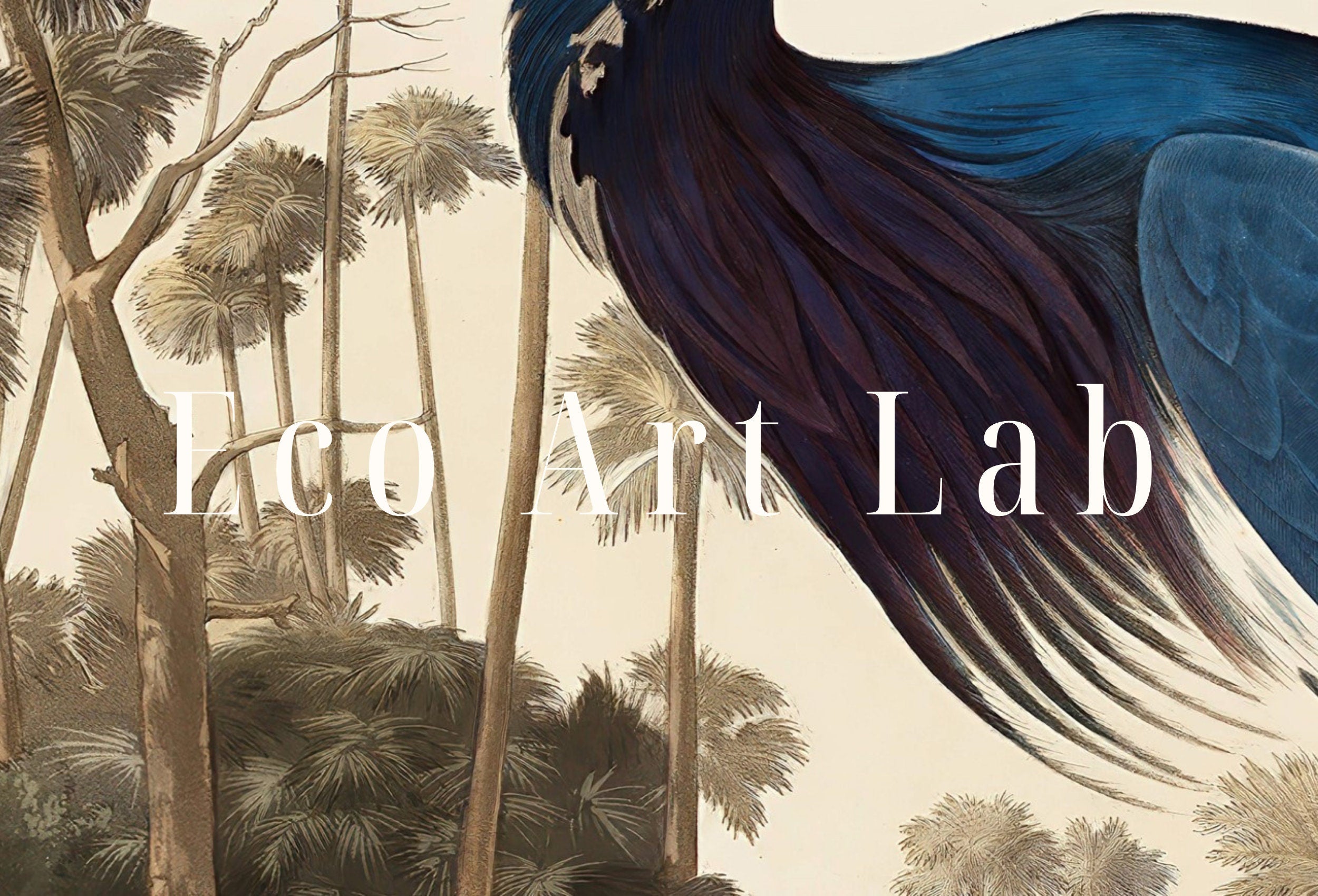 Samsung Frame TV Art 4K Blue Heron Tropical Bird Vintage Painting. Samsung TV Art Vintage. Digital Download. Nature Art for Samsung Frame TV