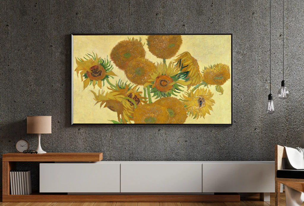 Samsung Frame TV Art 4K - Famous Sunflowers Painting by Van Gogh