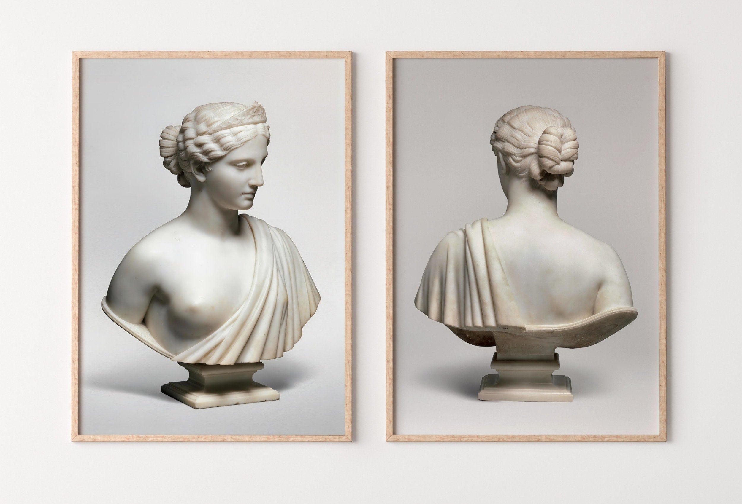 2 Pieces Wall Art, Woman Greek Bust Statue Set of 2 Prints. Printable, Digital Download Greek Mythology Art. Aesthetic Room Decor, Sculpture