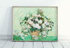 Famous van Gogh Roses Painting Art Print. Instant Download Printable van Gogh Fine Art. Vintage Still Life White Roses Painting.