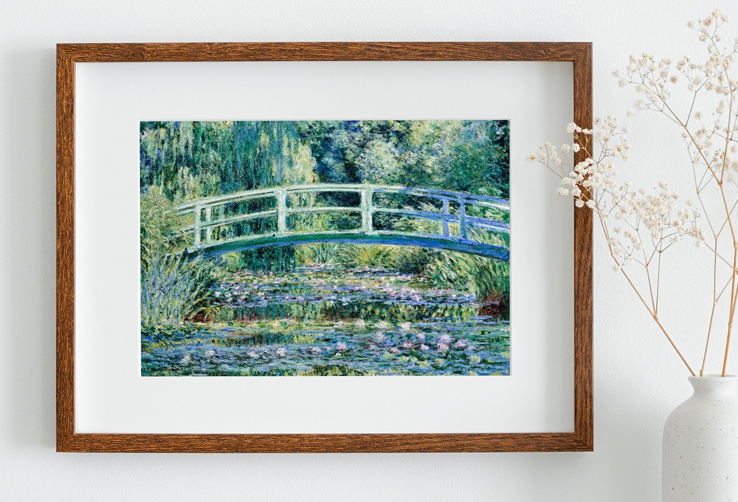 Water Lilies & Bridge Famous Claude Monet Painting. Instant Download Vintage Decor. Monet Botanical Print Printable Wall Art. Vintage Decor