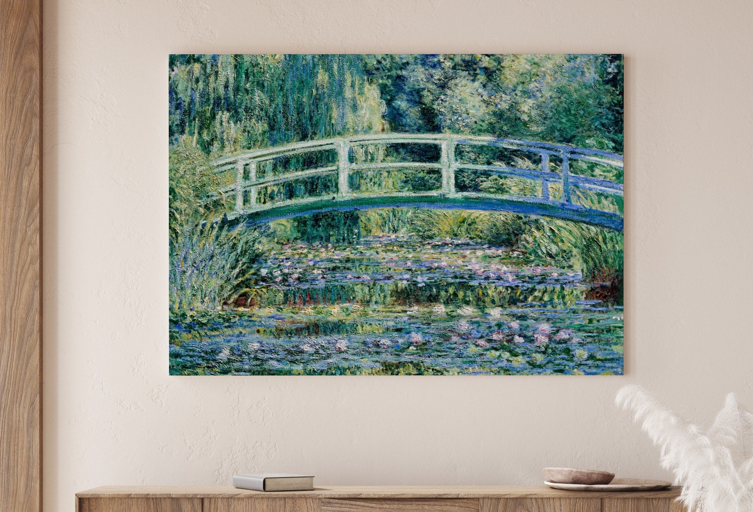 Water Lilies & Bridge Famous Claude Monet Painting. Instant Download Vintage Decor. Monet Botanical Print Printable Wall Art. Vintage Decor