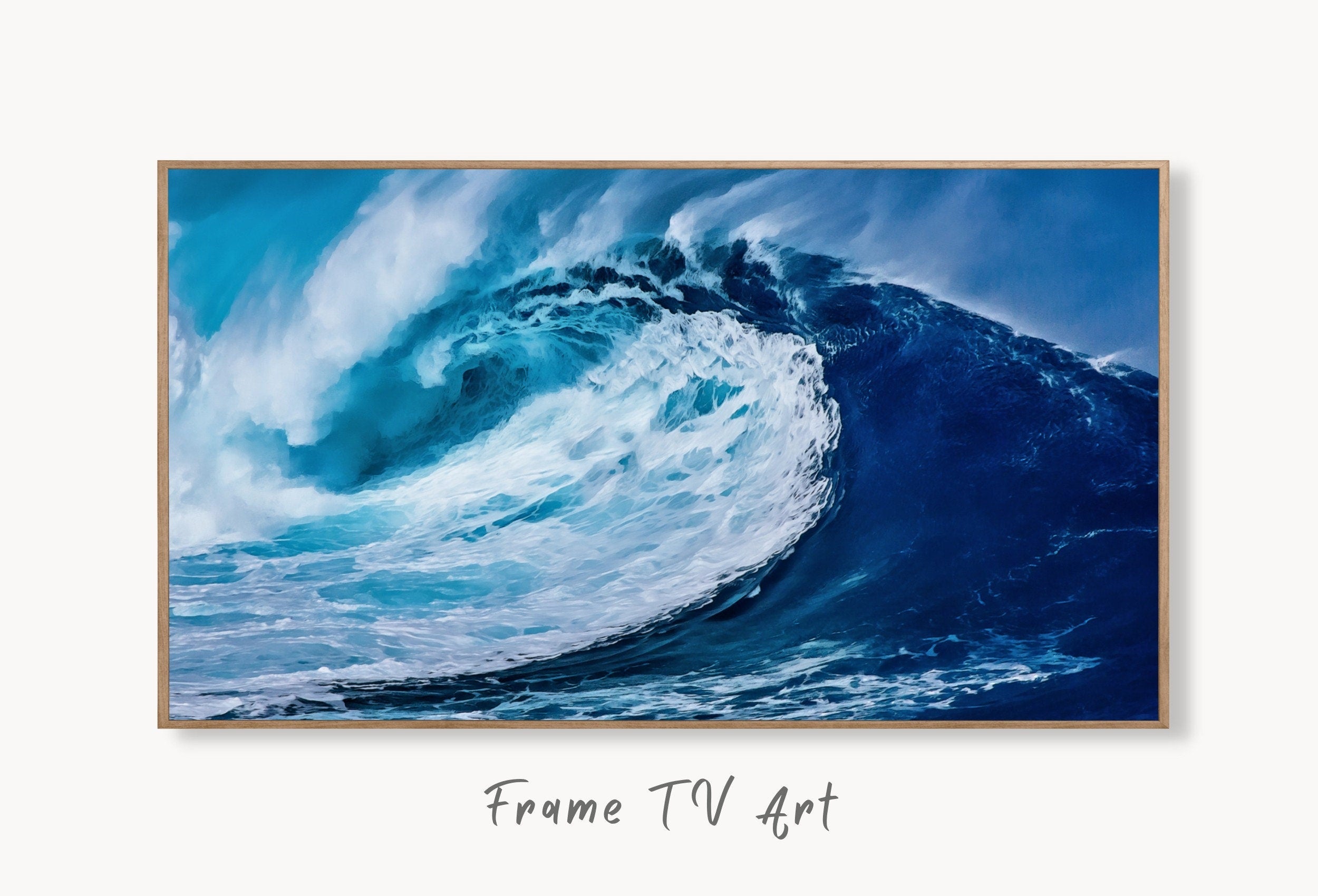 Ocean Wave Samsung Frame TV Art. Sea Waves Ocean Wall Art, Digital Download for Samsung Frame. Downloadable Samsung Art TV