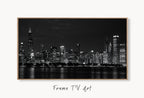 Samsung Frame TV Art 4K Chicago Skyline at Night Wall Art. Instant Download Chicago Photography Art for the Frame TV. Chicago Skyline Decor