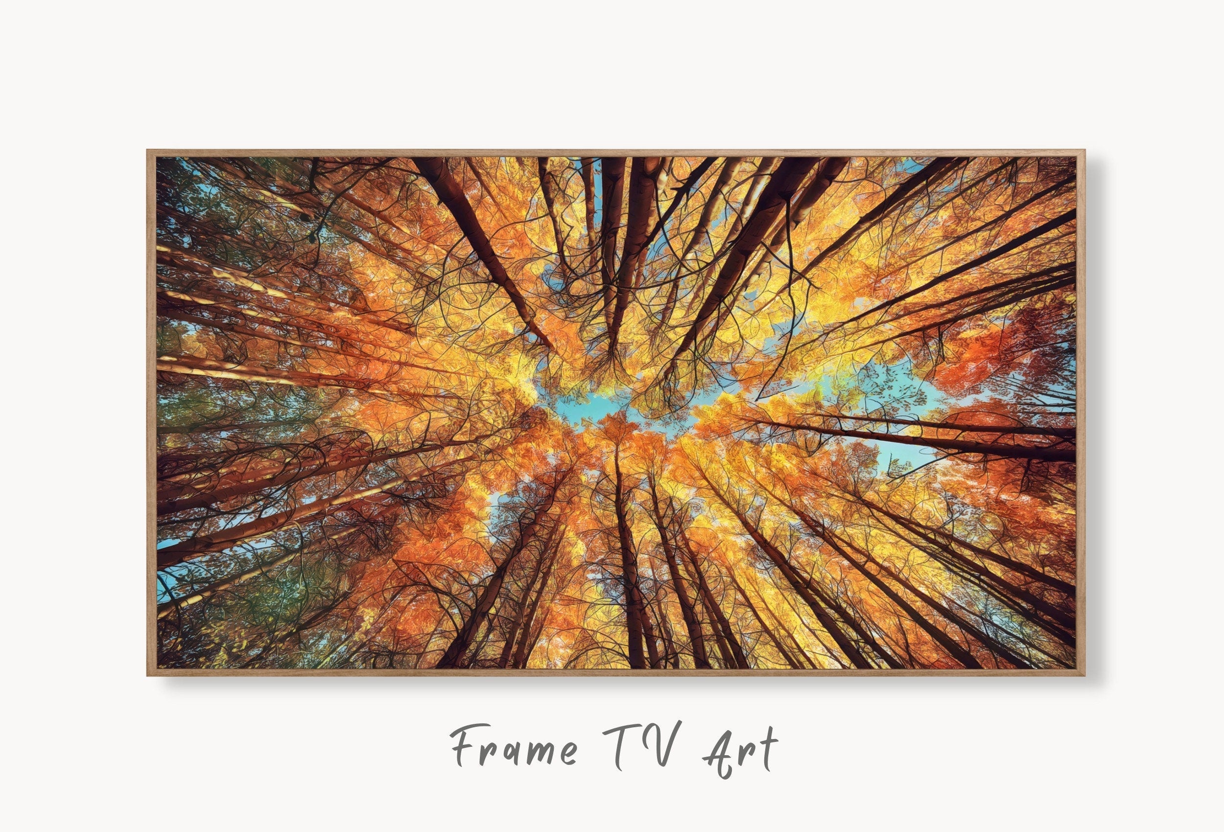 Forest Trees Canopy 4K Frame TV Art. Nature Landscape Painting Samsung Frame TV Art. Instant Download Nature Art for TV. Autumn Landscape
