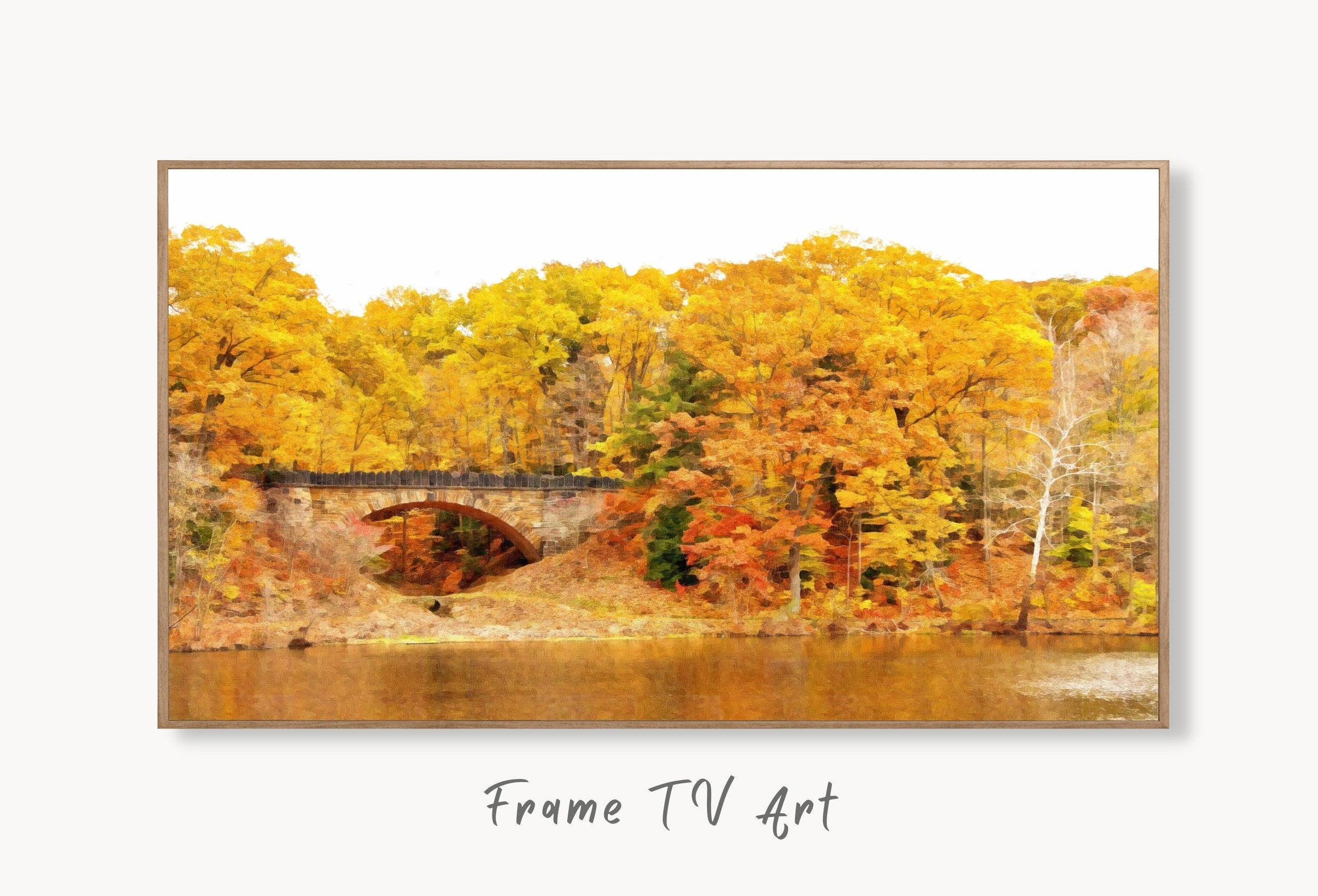 Samsung Frame TV Art 4K River Landscape in the Fall Digital Art. Instant Download Nature Photography Art for the Frame TV