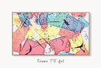 Pastel Pink and Blue Abstract Painting Frame TV Art. Digital Download, Digital Art for TV, Colorful Wall Art, Abstract Art for The Frame TV