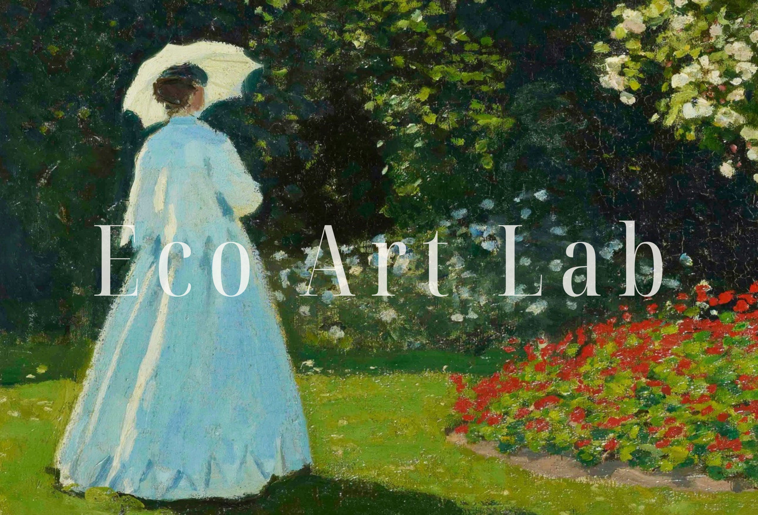 Claude Monet Lady in The Garden Painting Famous Monet Art. Instant Download Vintage Decor. Monet Landscape Printable Wall Art. Vintage Decor