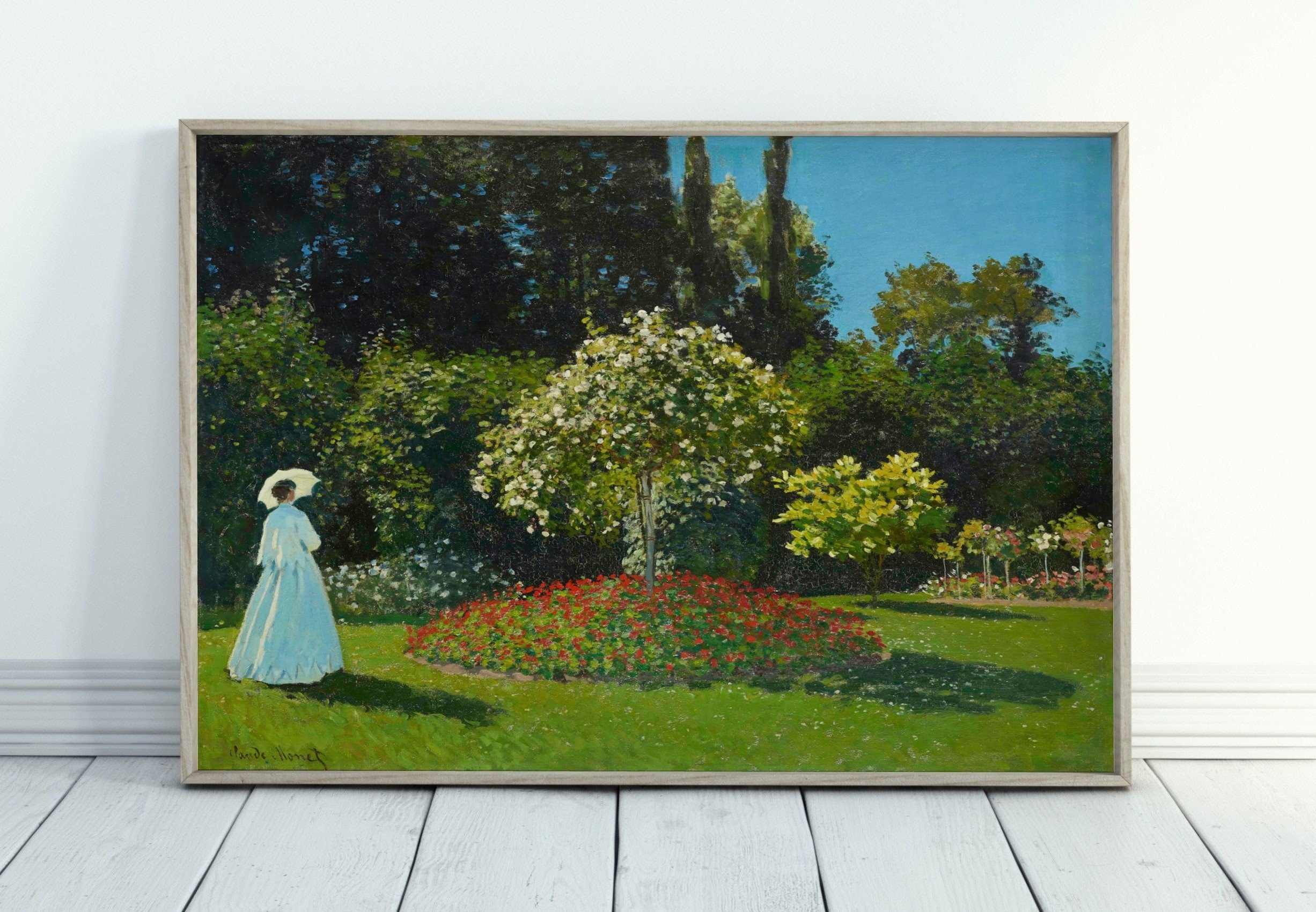 Claude Monet Lady in The Garden Painting Famous Monet Art. Instant Download Vintage Decor. Monet Landscape Printable Wall Art. Vintage Decor