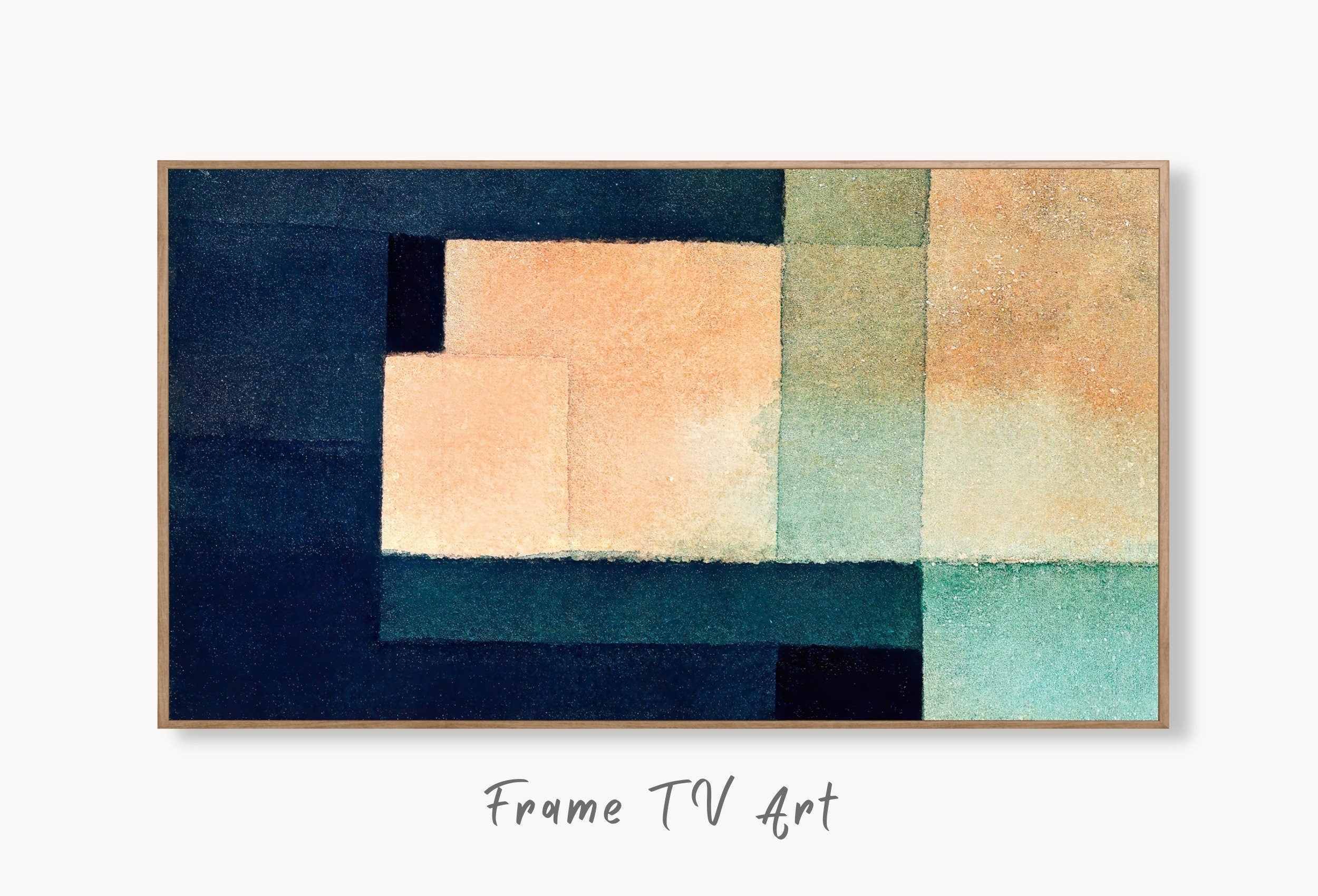 Samsung Frame TV Art 4K Blue Beige & Green Wall Art Abstract Painting. Instant Download Abstract Digital Painting. Colorful Art for Frame TV
