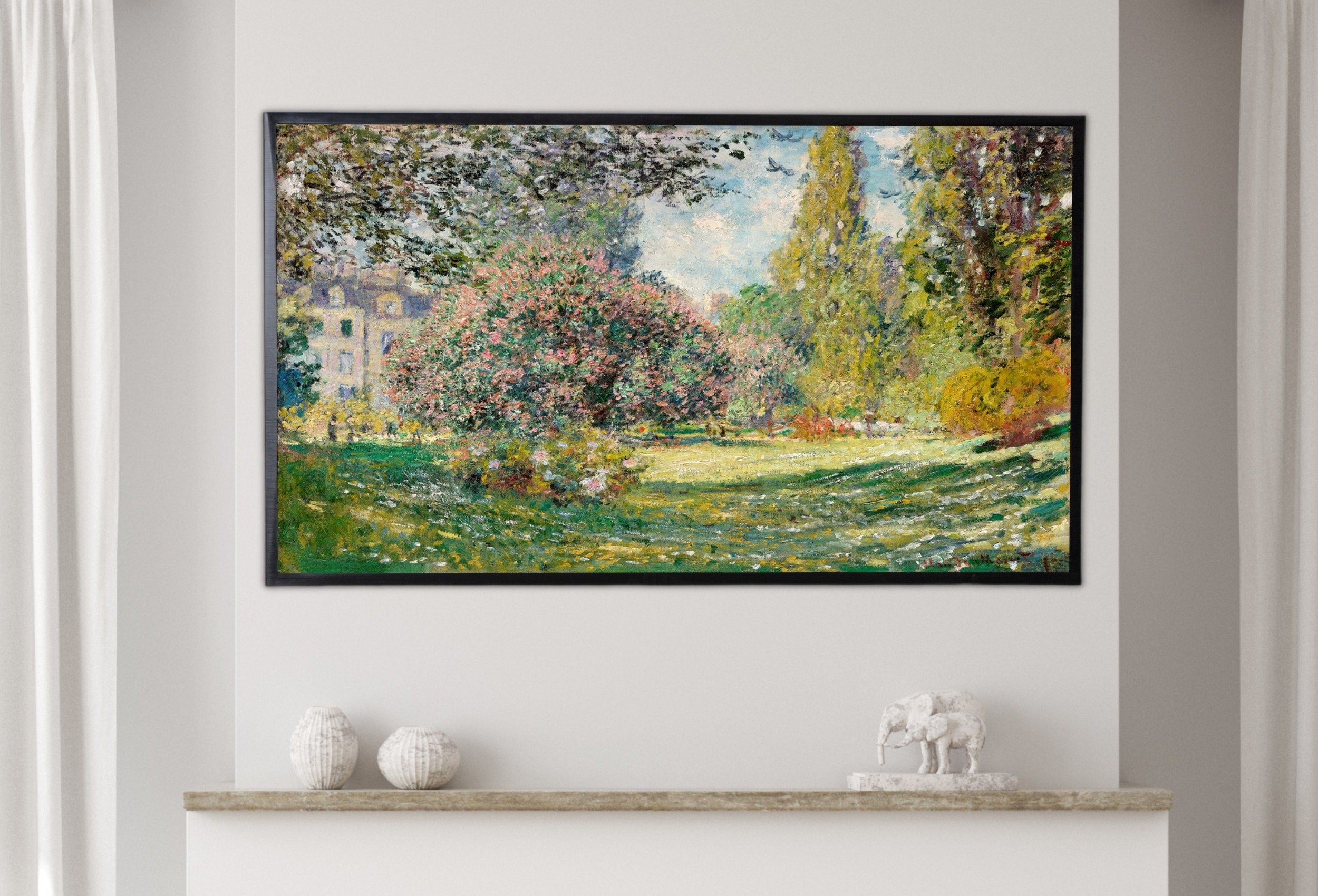 Samsung Frame TV Art 4K The Parc Monceau Famous Claude Monet Painting. Instant Download Landscape Wall Art for Frame TV. Vintage Wall Art