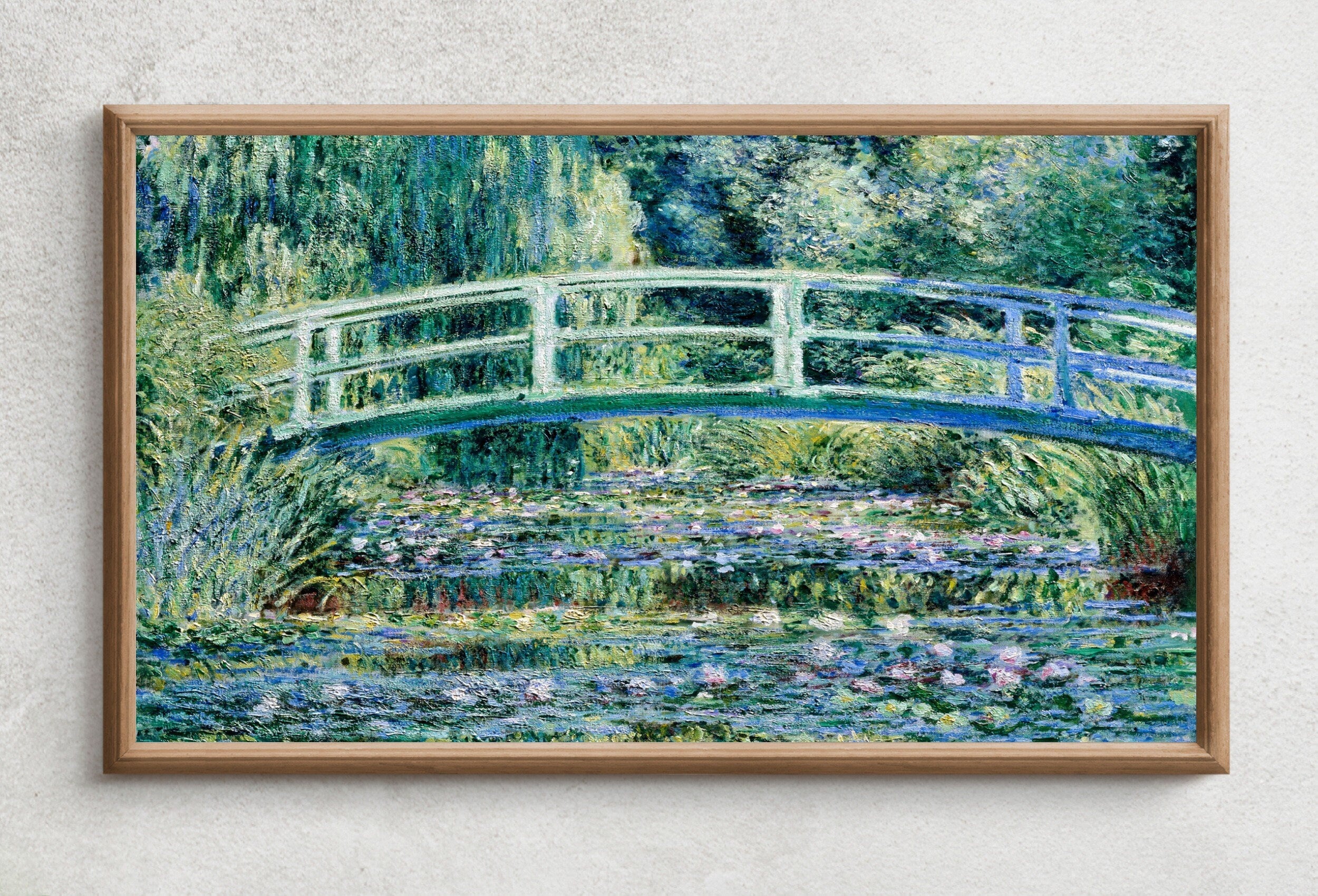 Samsung Frame TV Art 4K Lilies and Bridge Famous Claude Monet Painting. Instant Download Botanical Wall Art for Frame TV. Vintage Wall Art