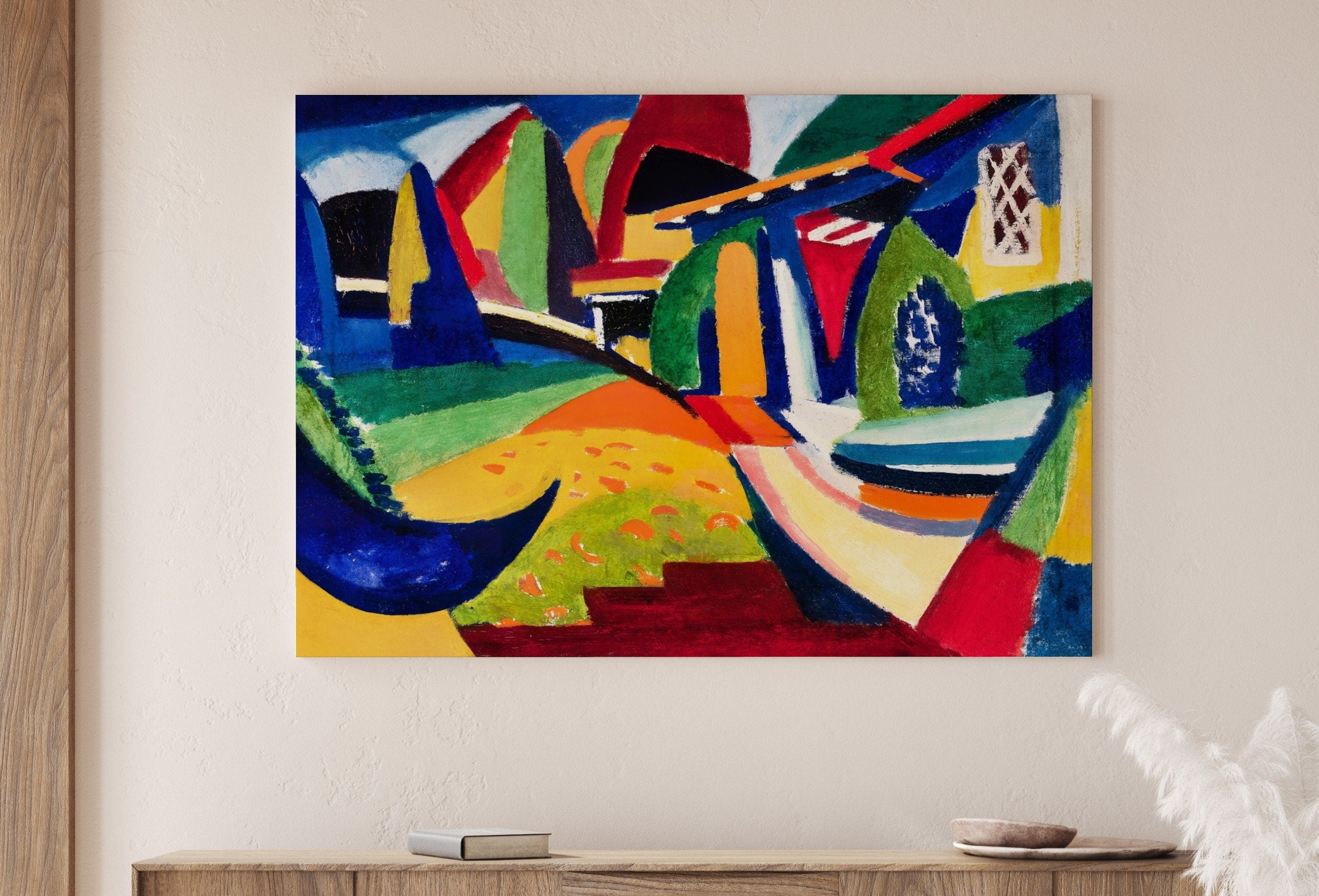 Vintage Cubism Colorful Abstract Painting. Printable Wall Art. Instant Download Geometric Abstract Art. Fauvism Abstract Aesthetic Wall Art – Printable Wall Art Digital Download – Digital Download