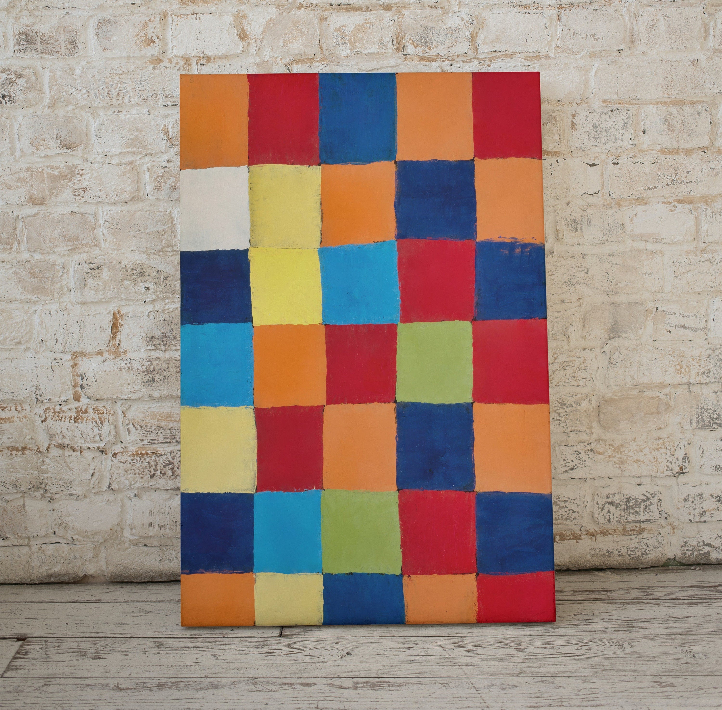 Vintage Paul Klee Colorful Abstract Painting. "Qu 1" Color Chart Printable Wall Art. Instant Download Abstract Art. Mosaic Abstract Wall Art – Printable Wall Art Digital Download – Digital Download
