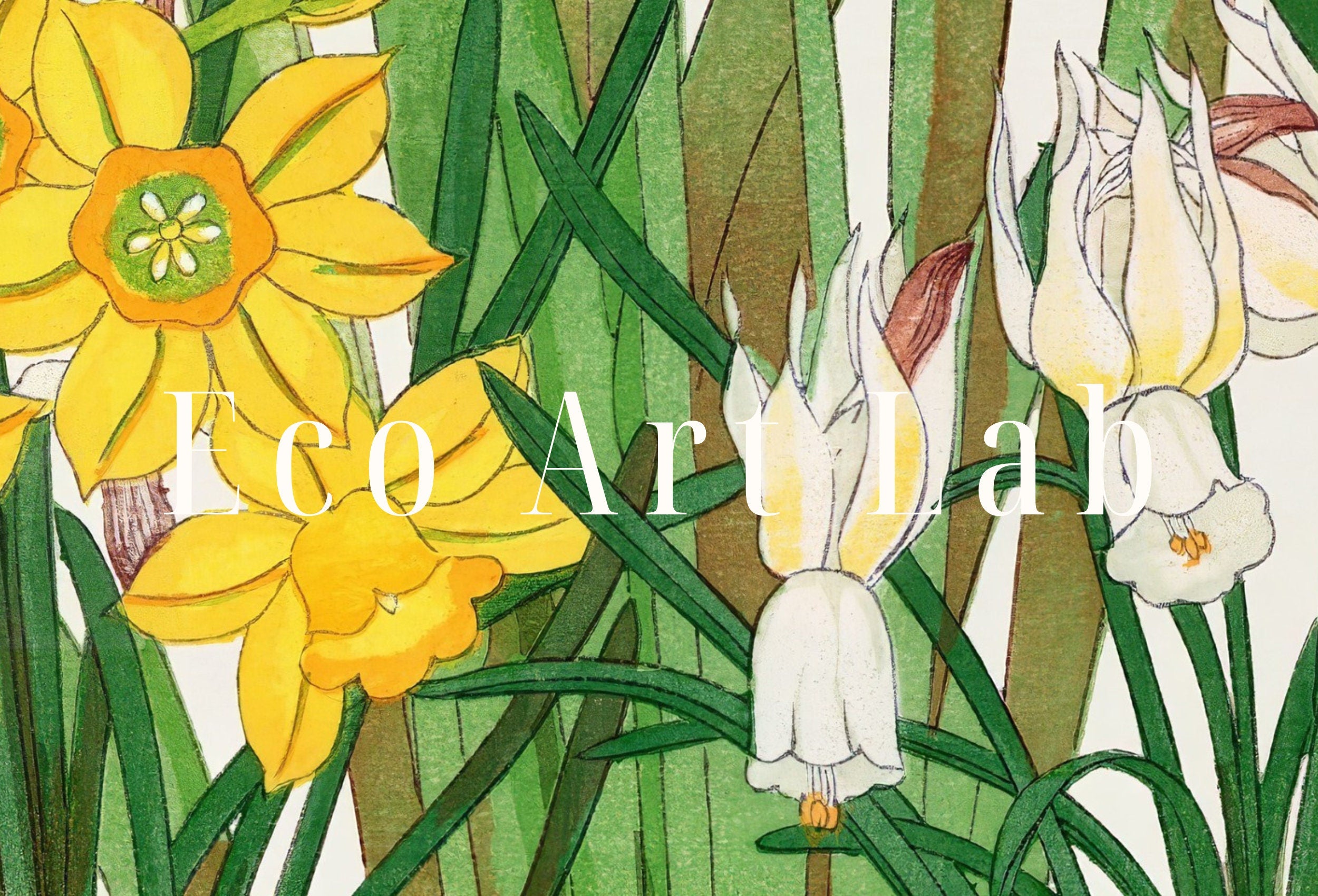 Vintage Japanese Botanical Art Daffodil Flowers Painting Printable Wall Art. Floral Decor Antique Japanese Art. Botanical Print Wall Art – Printable Wall Art Digital Download – Digital Download