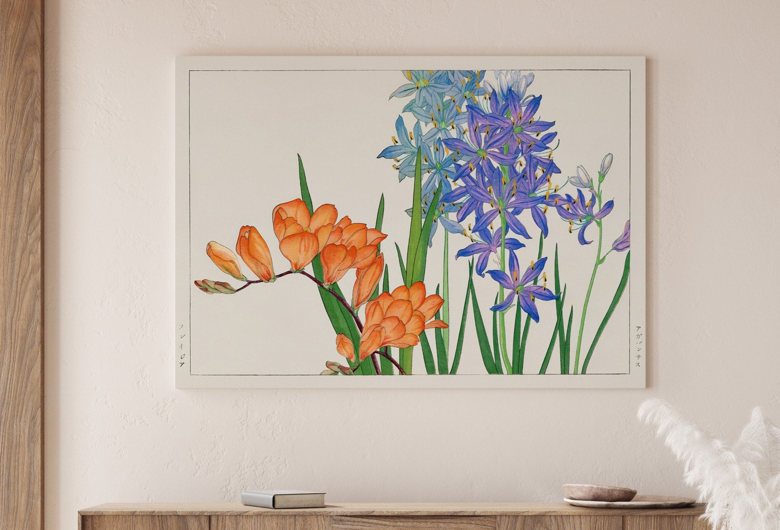Vintage Japanese Botanical Art Freesia Flowers Painting Printable Wall Art. Floral Decor Antique Japanese Art. Botanical Print Wall Art – Printable Wall Art Digital Download – Digital Download