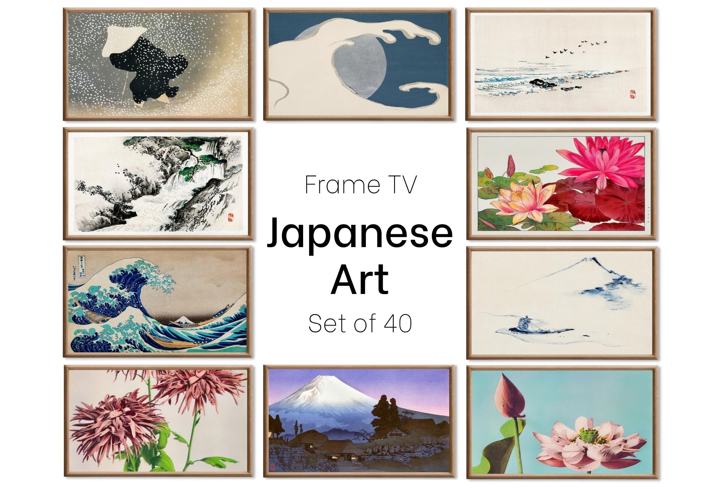Set of 40 Samsung Frame TV 4K Art. Vintage Japanese Paintings Collection. Antique Japanese Art Set. Instant Download Japanese Frame TV Art