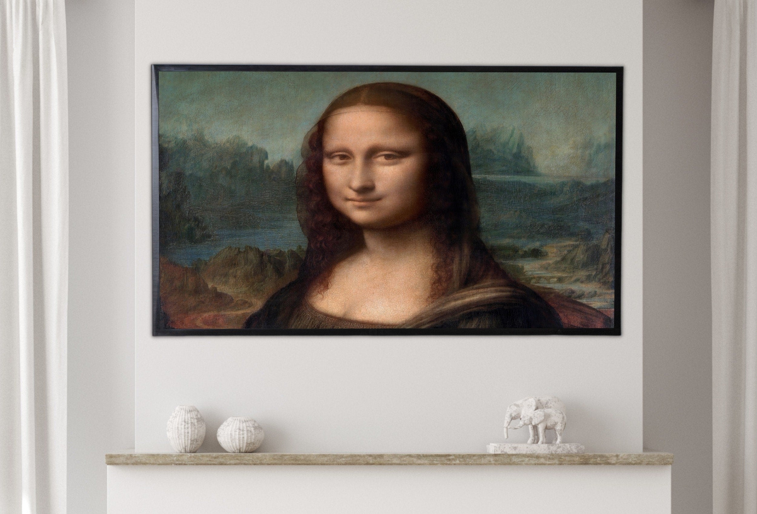 Samsung Frame TV Art 4K Mona Lisa Famous Classic Painting. da Vinci Fine Art Portrait for Frame TV. Vintage Home Decor. TV Art