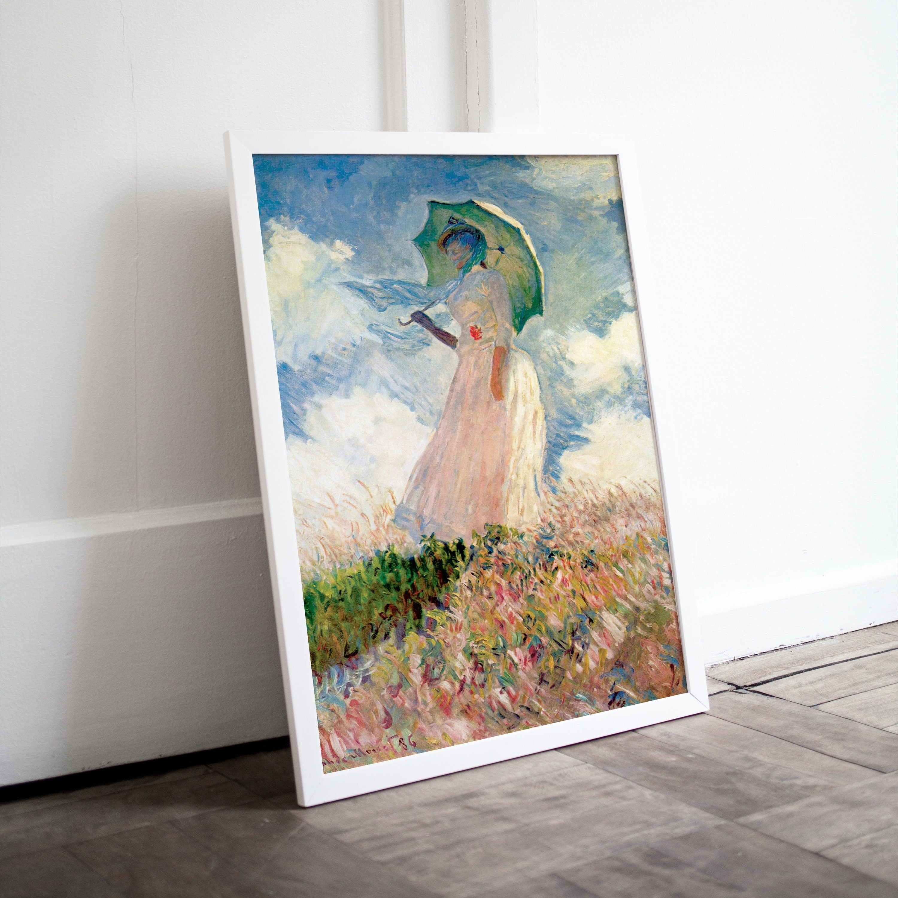 Woman with a Parasol Claude Monet Painting Famous Monet Art. Instant Download Vintage Decor. Monet Printable Wall Art. Spring Vintage Decor