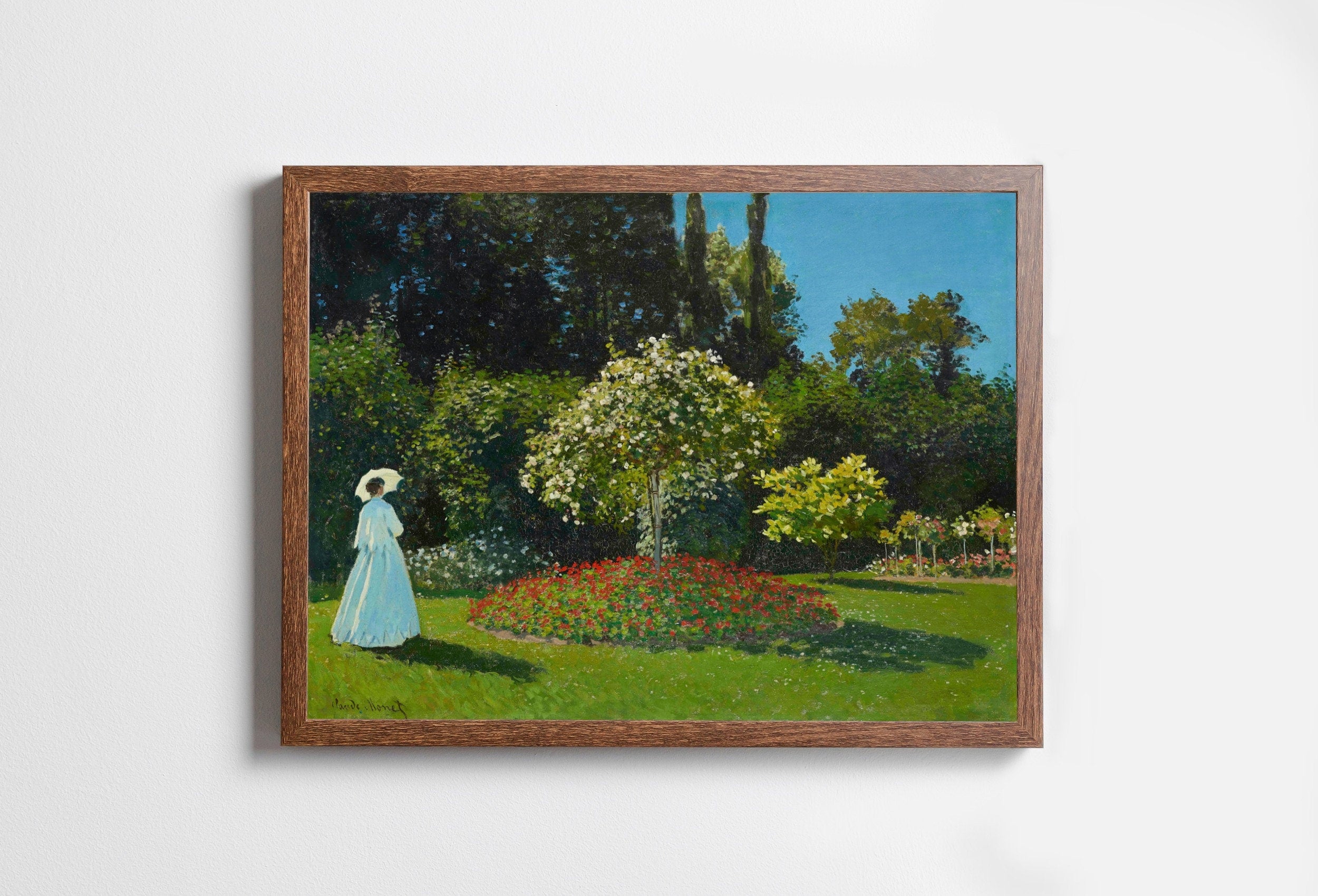 Claude Monet Lady in The Garden Painting Famous Monet Art. Instant Download Vintage Decor. Monet Landscape Printable Wall Art. Vintage Decor