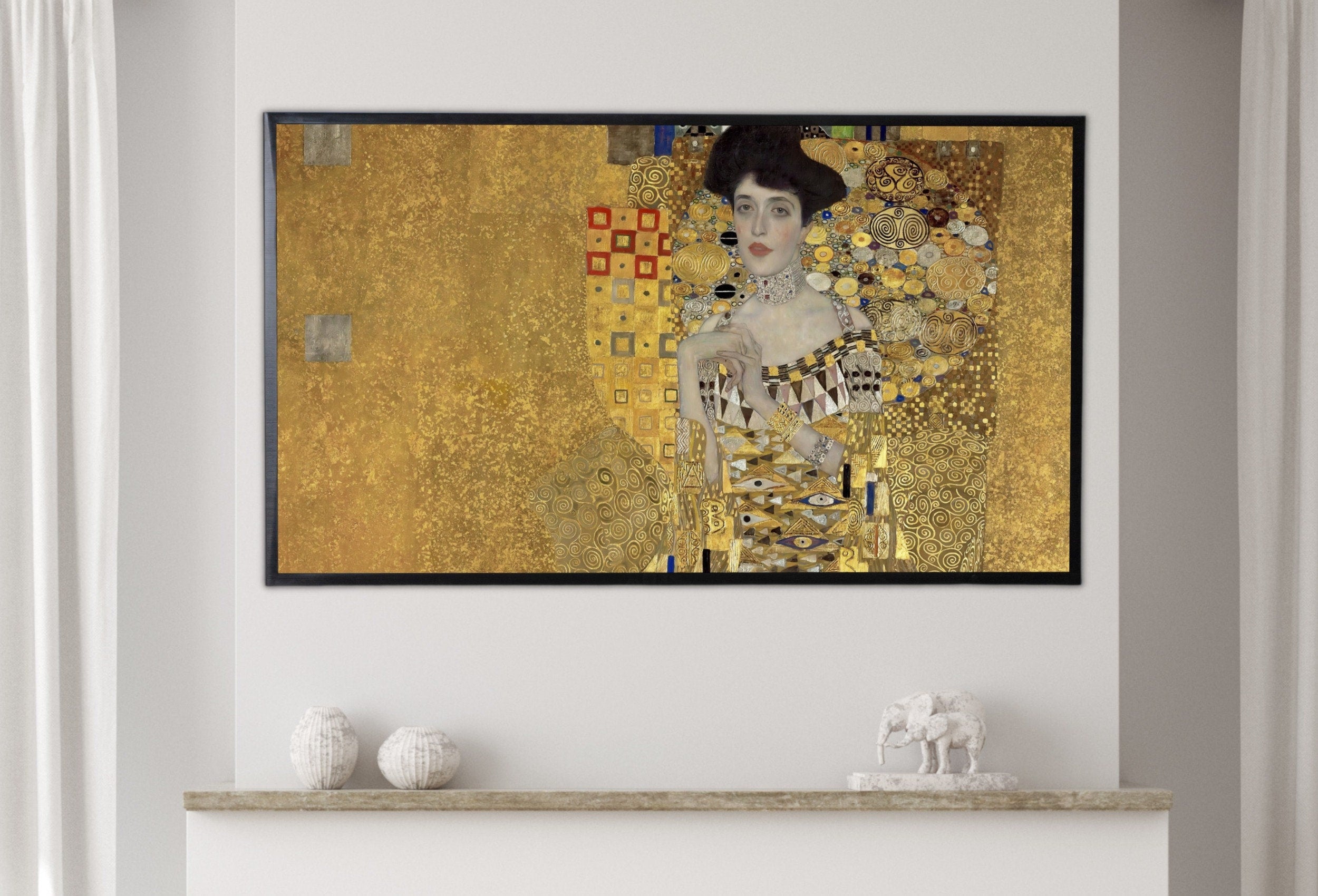 Samsung Frame TV Art 4K Gustav Klimt Famous Vintage Portrait Art Nouveau Painting. Instant Download Antique Woman Painting Art for Frame TV