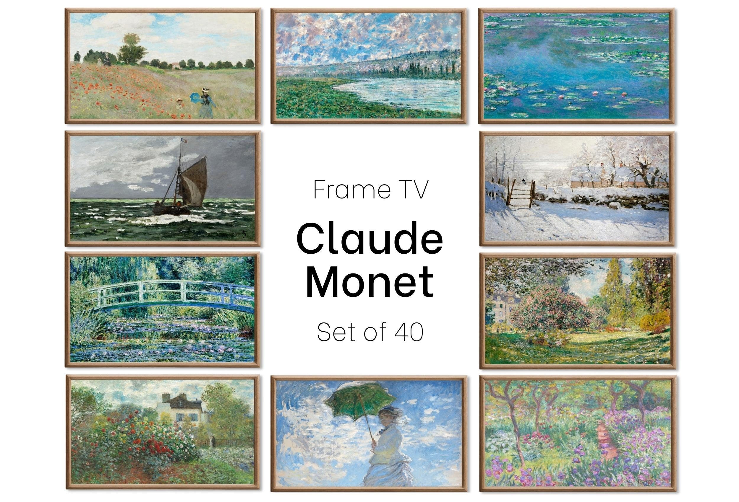 Set of 40 Samsung Frame TV Art 4K. Ultimate Claude Monet Famous Paintings Collection. Claude Monet Art Set Instant Download Frame TV Art