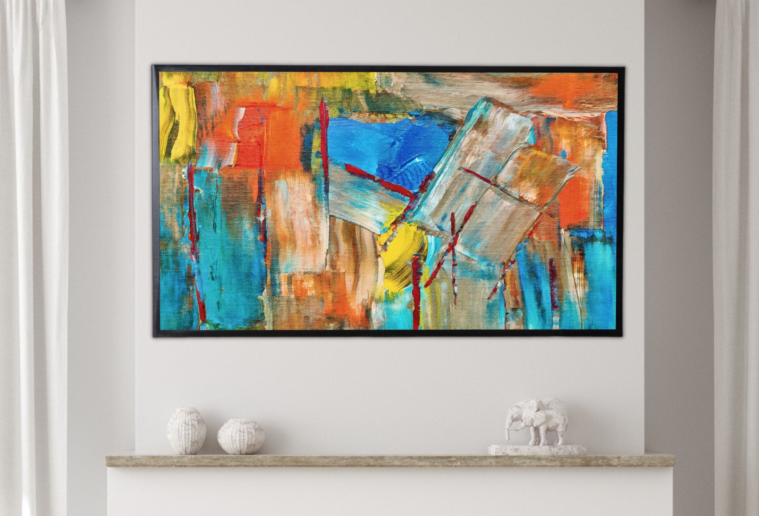 Bold Modern Abstract Painting Frame TV Art. Digital Download, Digital Art for TV, Colorful Wall Art, Abstract Artwork for The Frame TV