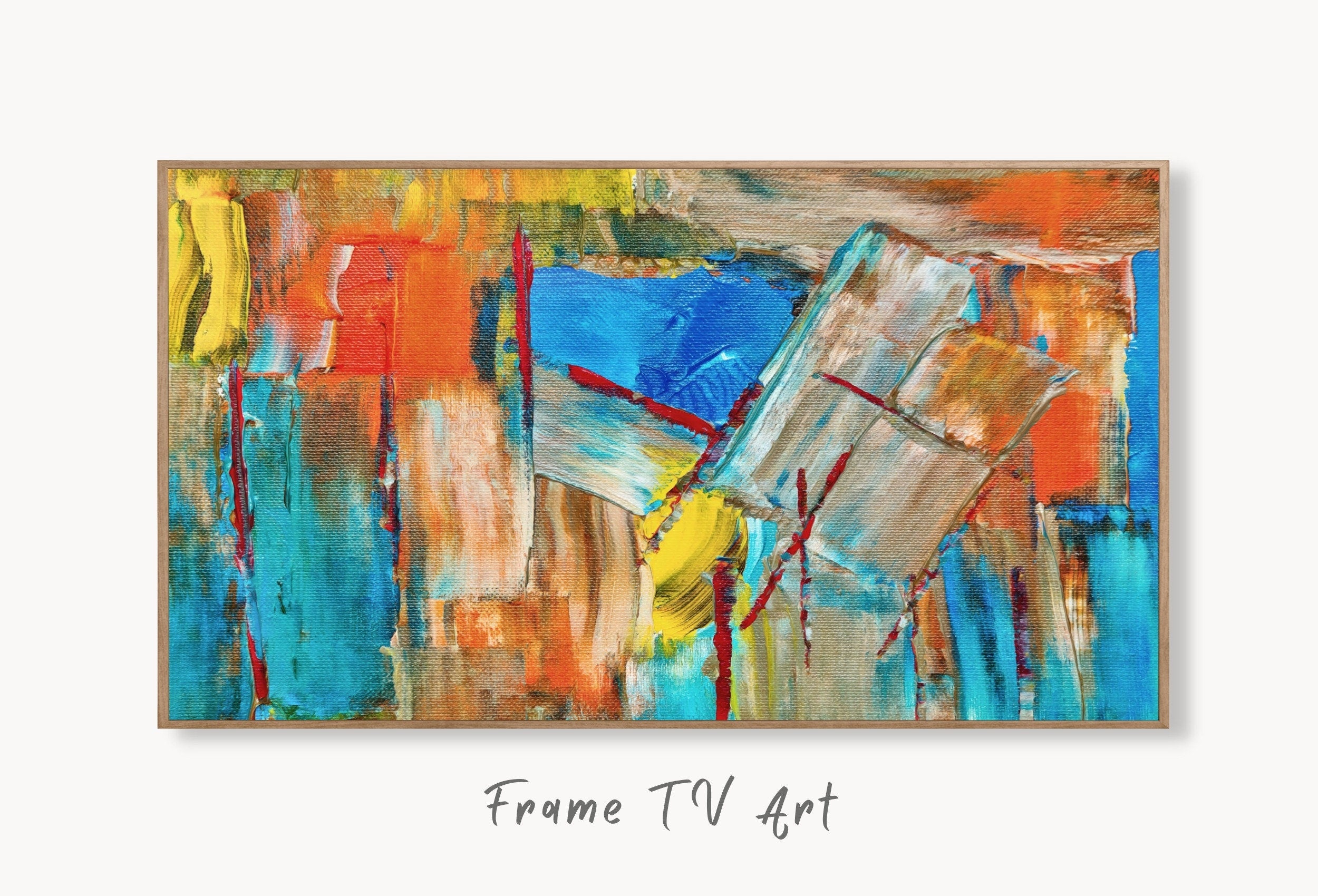 Bold Modern Abstract Painting Frame TV Art. Digital Download, Digital Art for TV, Colorful Wall Art, Abstract Artwork for The Frame TV
