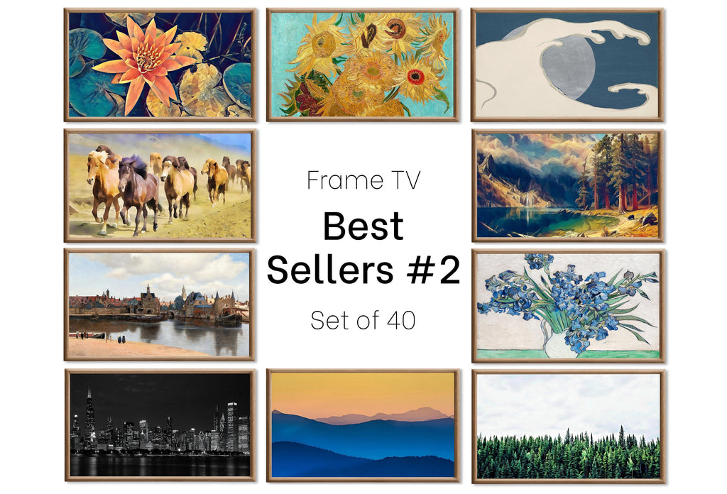 Set of 40 Samsung Frame TV 4K Art. Best Sellers Paintings & Digital Art Ultimate Collection #2. TV Art Set. Instant Download Frame TV Art
