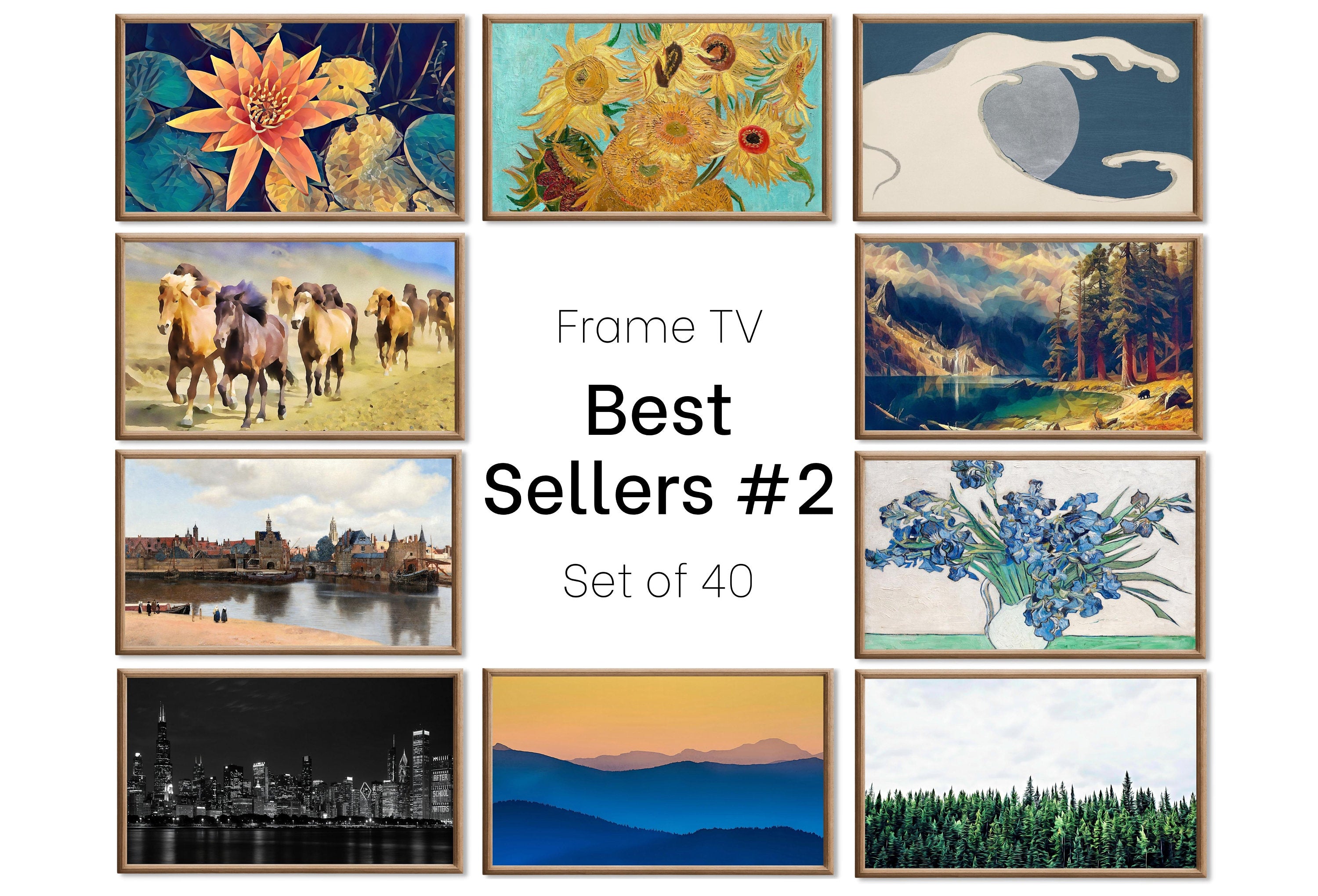 Set of 40 Samsung Frame TV 4K Art. Best Sellers Paintings & Digital Art Ultimate Collection #2. TV Art Set. Instant Download Frame TV Art