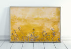 Yellow Wall Texture with Flowers Minimalist Printable Wall Art. Instant Download Abstract Floral Art Print. Neutral Photography Wall Art.