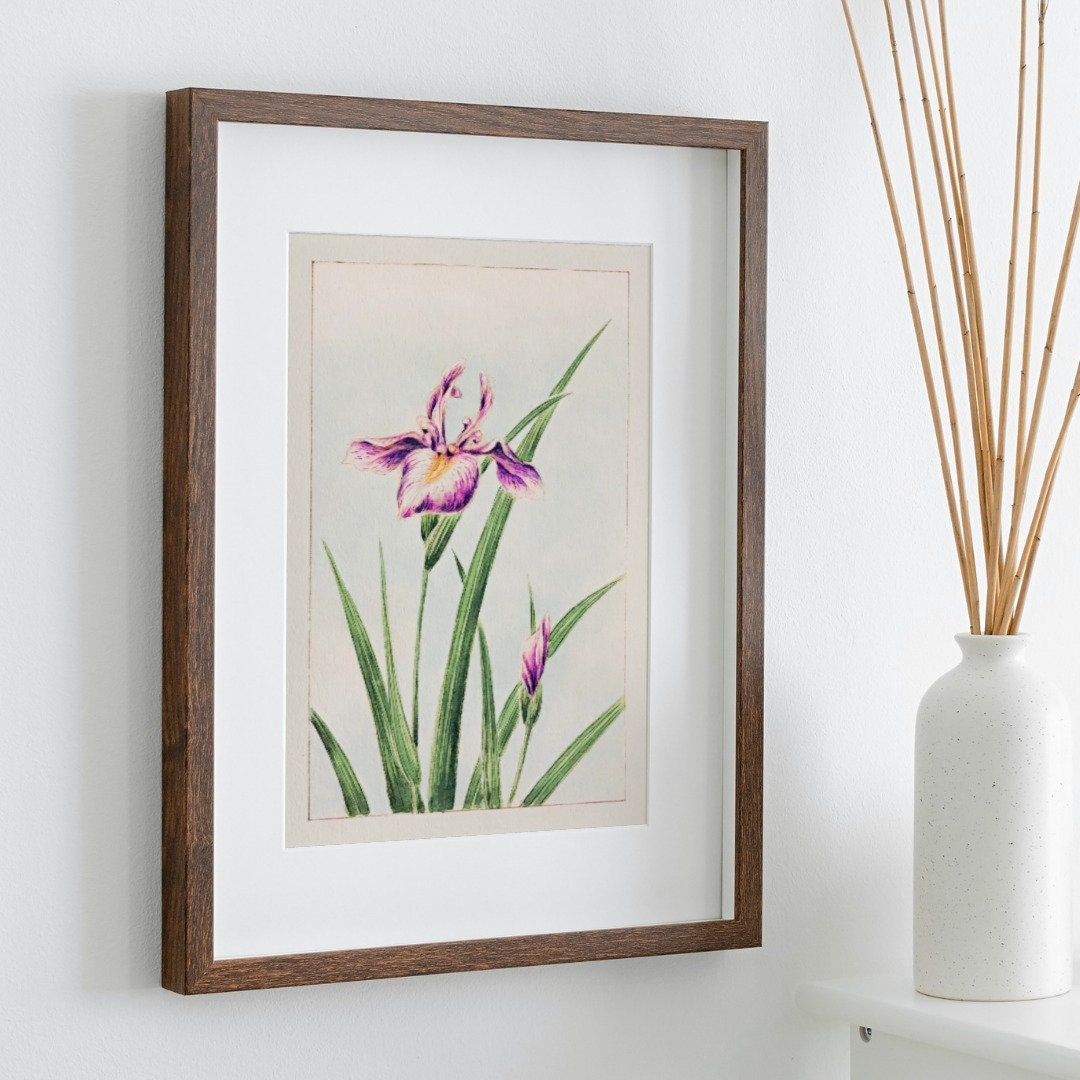 Vintage Japanese Flower Art Orchid Painting Printable Wall Art. Instant Download Antique Japanese Art Orchid Botanical Print Floral Wall Art