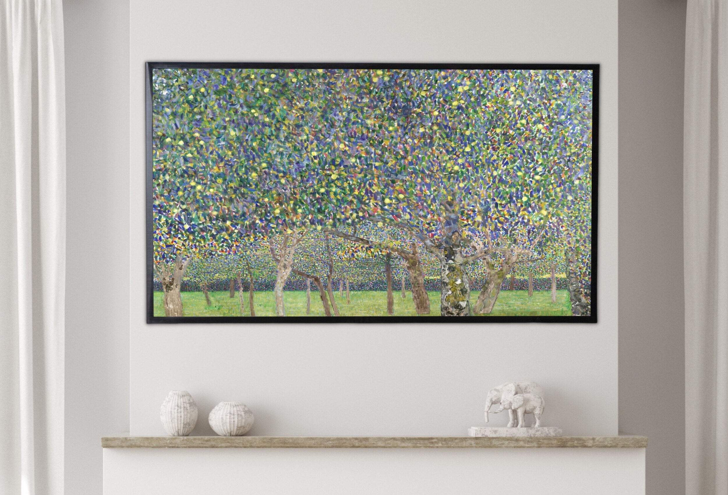 Samsung Frame TV Art 4K Gustav Klimt Pear Trees Famous Art Nouveau Painting. Antique Floral Classic Klimt Art for Frame TV. Downloadable