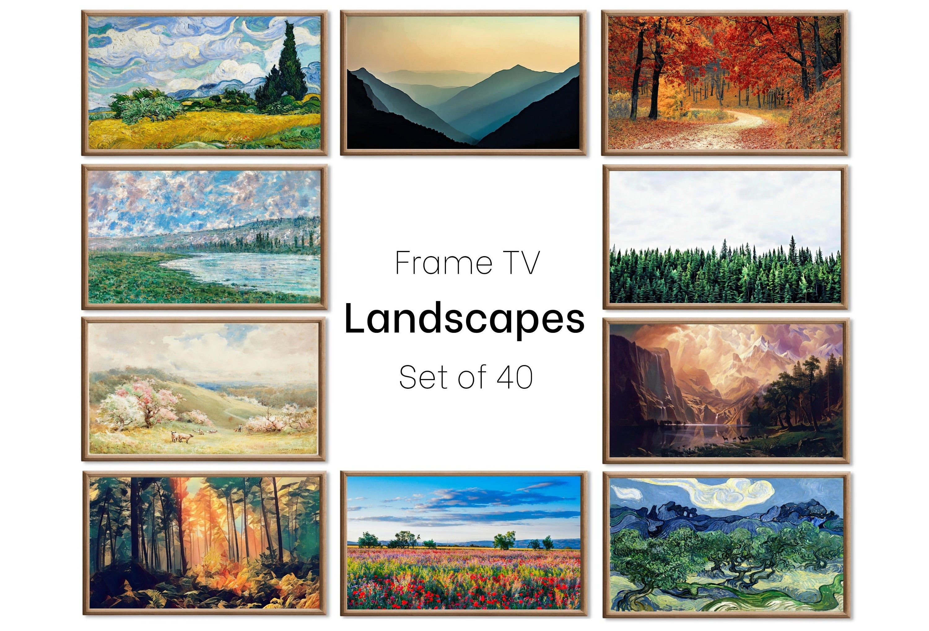 Set of 40 Samsung Frame TV 4K Art. Ultimate Landscapes Paintings & Digital Art Collection. Nature TV Art Set. Instant Download Frame TV Art