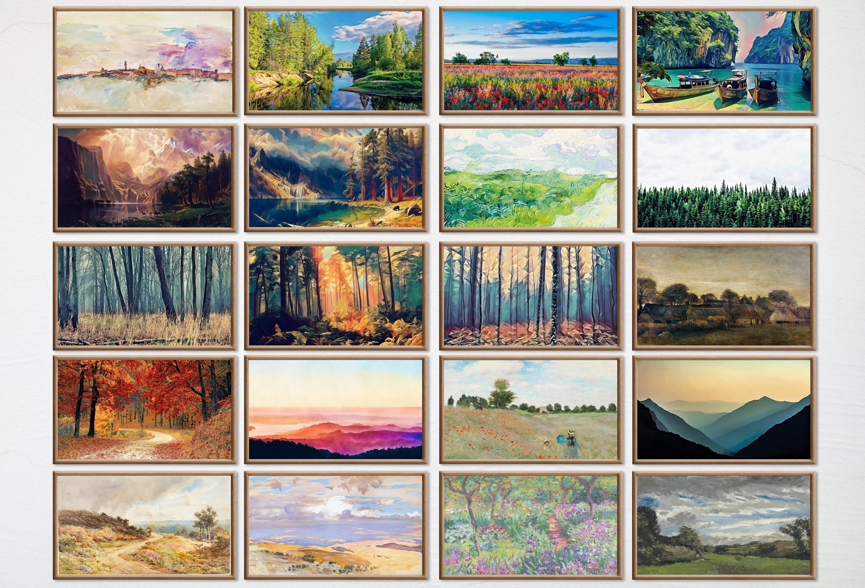 Set of 40 Samsung Frame TV 4K Art. Ultimate Landscapes Paintings & Digital Art Collection. Nature TV Art Set. Instant Download Frame TV Art