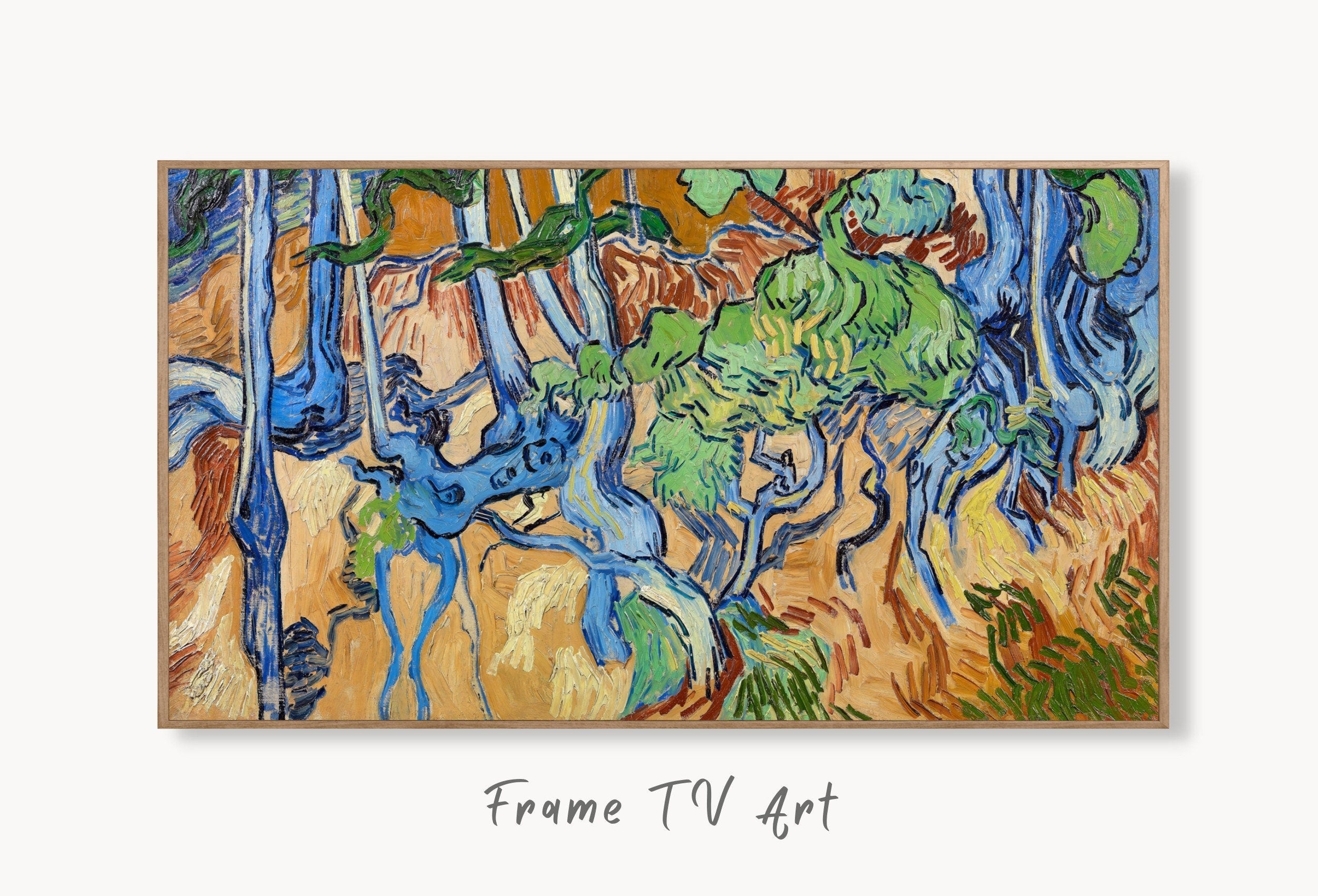 Samsung Frame TV Art 4K Famous Tree Roots Painting by Vincent van Gogh. Instant Download van Gogh Nature Art for Frame TV Vintage Wall Art