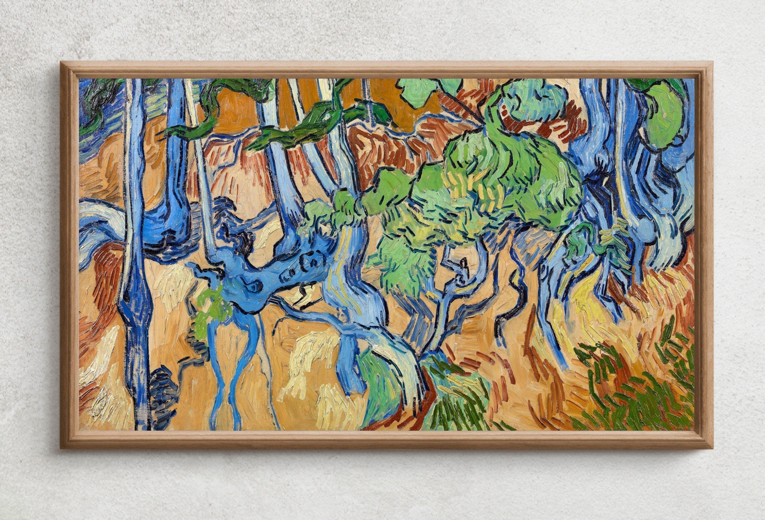 Samsung Frame TV Art 4K Famous Tree Roots Painting by Vincent van Gogh. Instant Download van Gogh Nature Art for Frame TV Vintage Wall Art