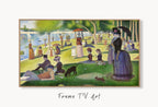 Samsung Frame TV Art 4K Georges Seurat Sunday Park Landscape Famous Painting. Antique Classic Impressionist Art for Frame TV. Downloadable